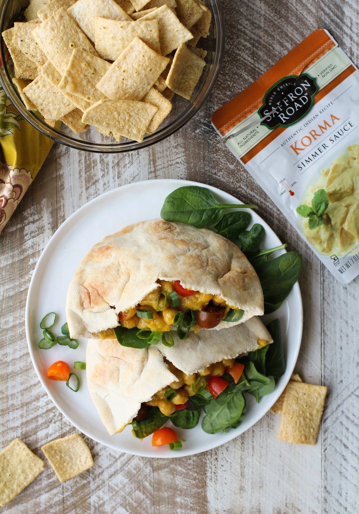 Chickpea Coconut Curry Korma Pitas