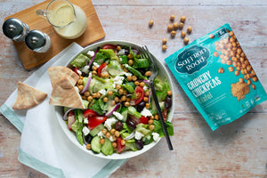 Loaded Greek Salad Bowls with Hummus Vinaigrette