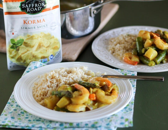 Shrimp and Asparagus Coconut Curry Korma