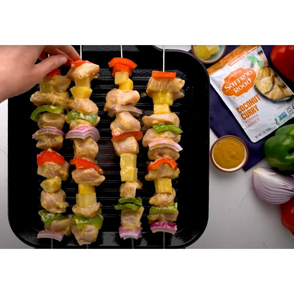 Coconut Curry Grilled Chicken Kebabs