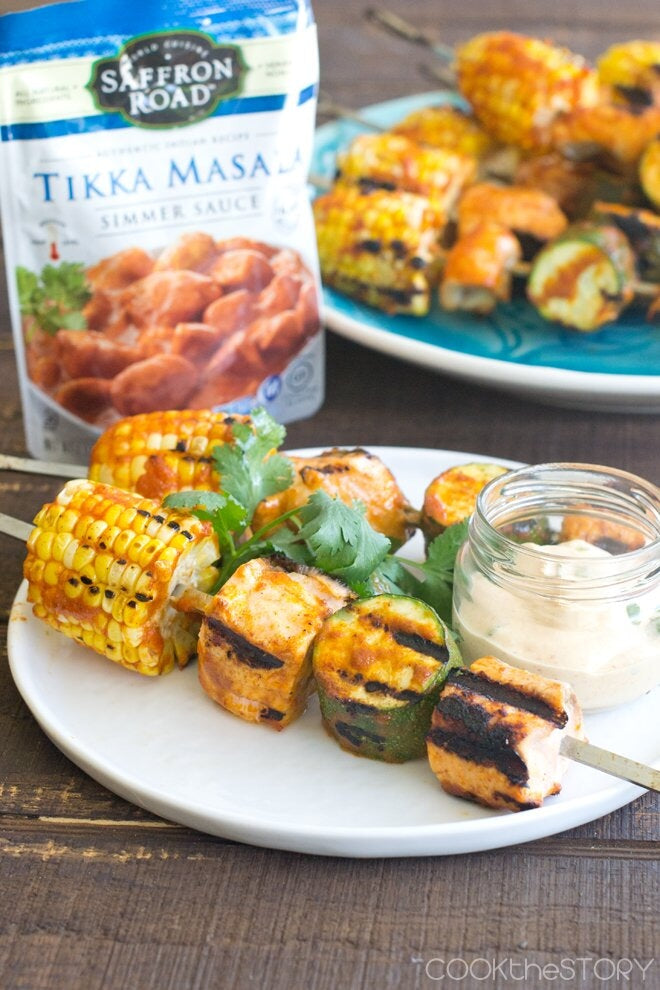 Salmon Tikka Masala Skewers