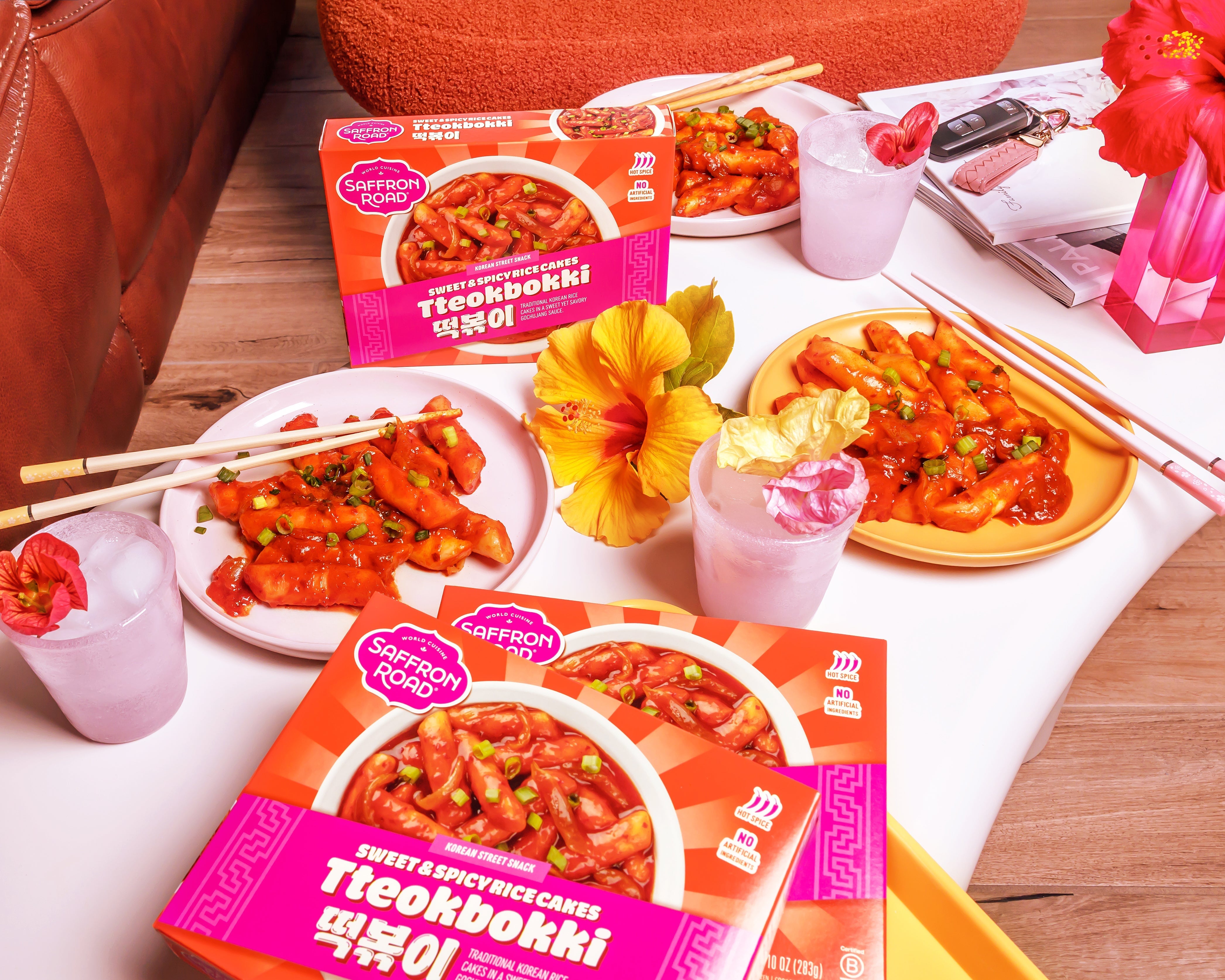 Korean Sweet & Spicy Rice Cakes Tteokbokki Frozen Dinners Saffron Road