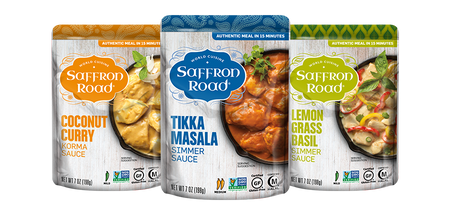 Saffron Road Halal Certified Gluten-Free Simmer Sauces for Quick and Easy Meals 