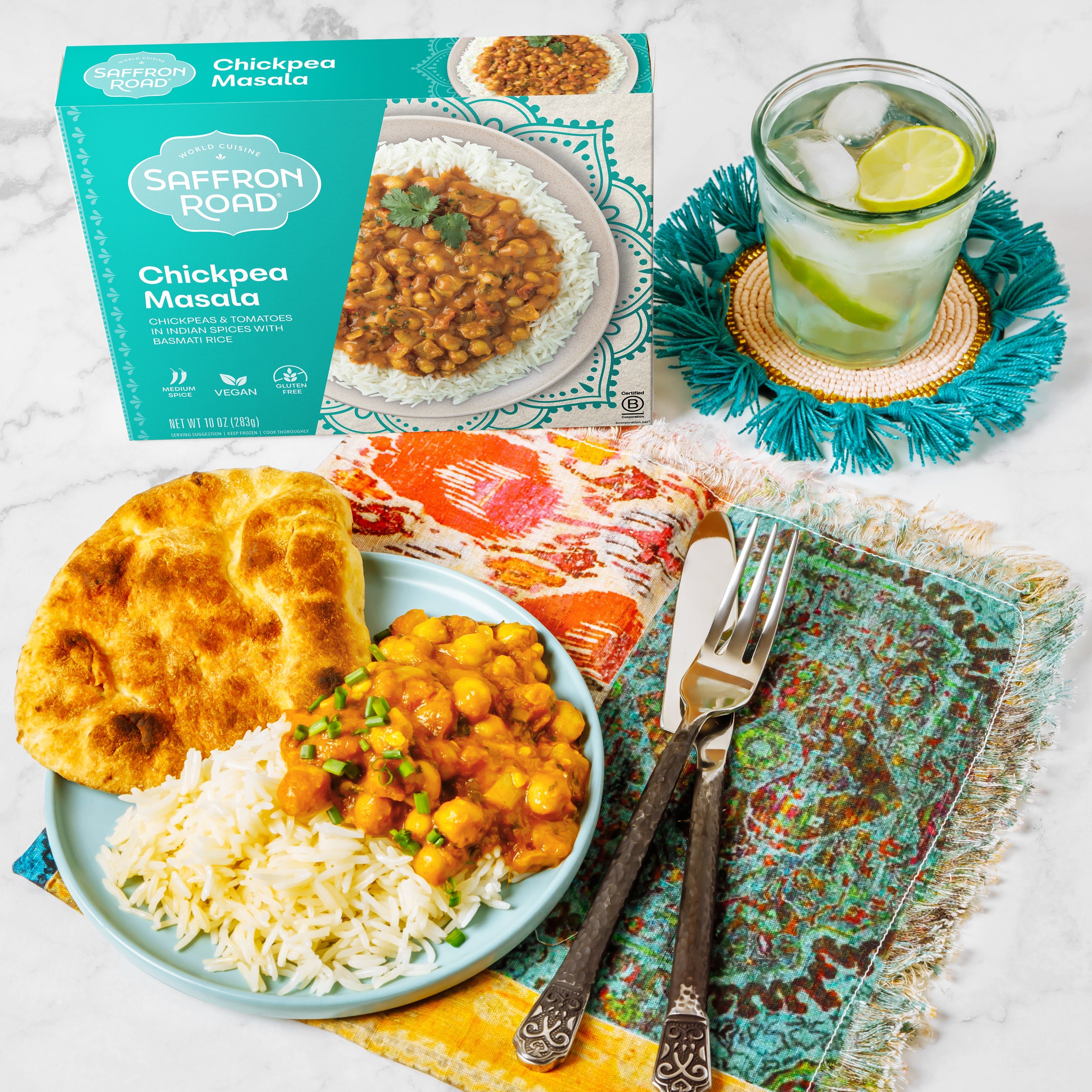 Chickpea Masala with Basmati Rice Frozen Meal Frozen Dinners saffron-road-b2c 