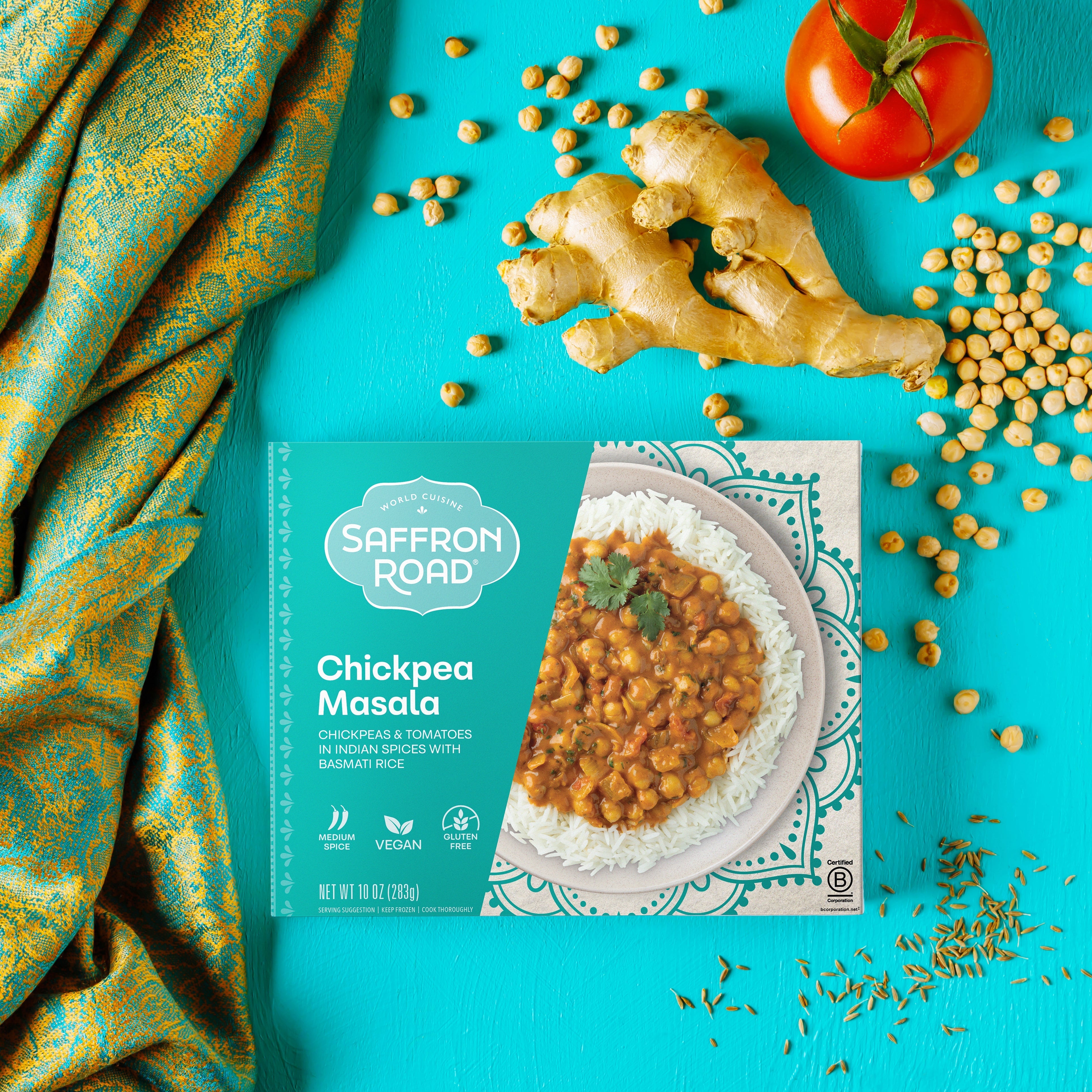 Chickpea Masala with Basmati Rice Frozen Meal Frozen Dinners saffron-road-b2c 