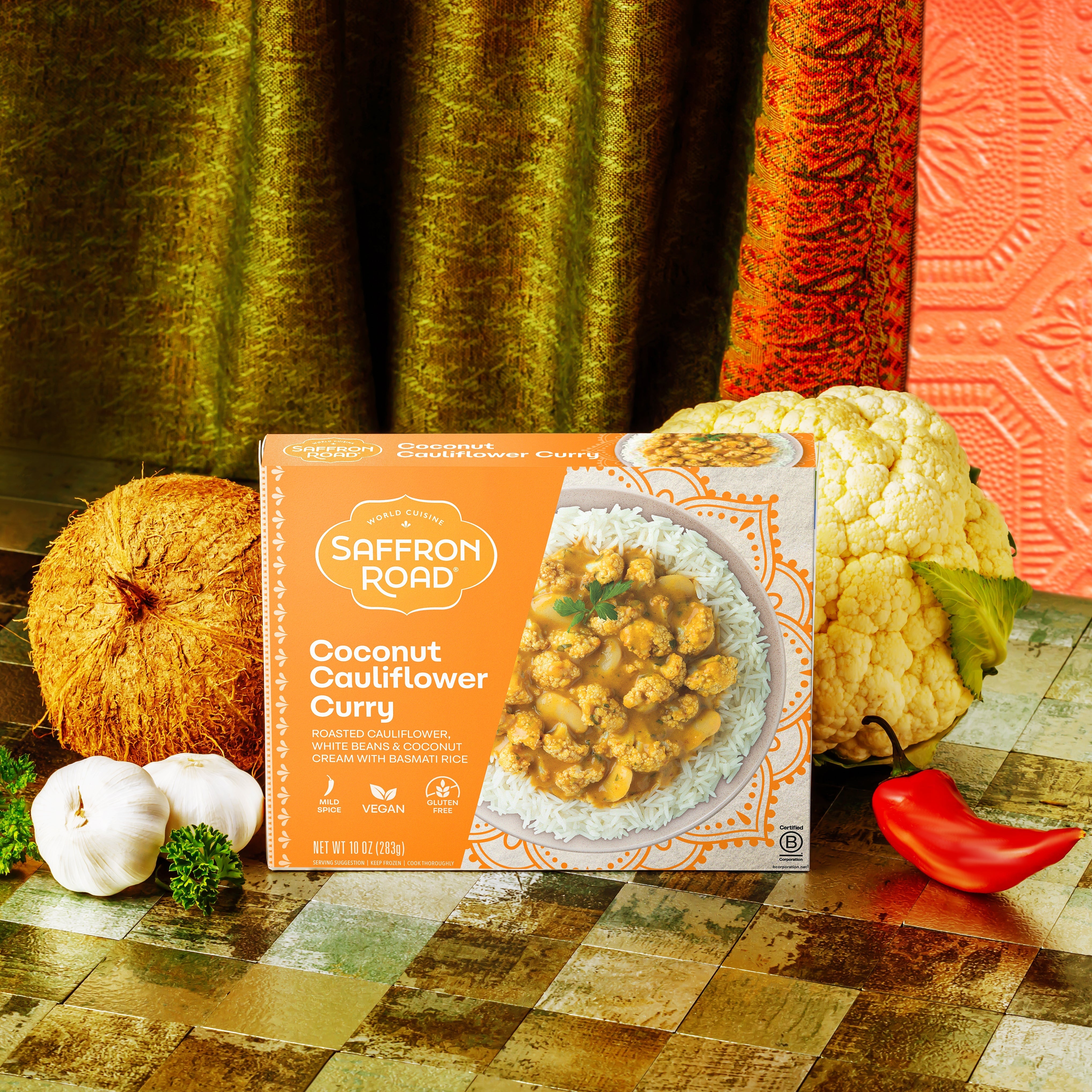 Coconut Cauliflower Curry Frozen Meal Frozen Dinners saffron-road-b2c 