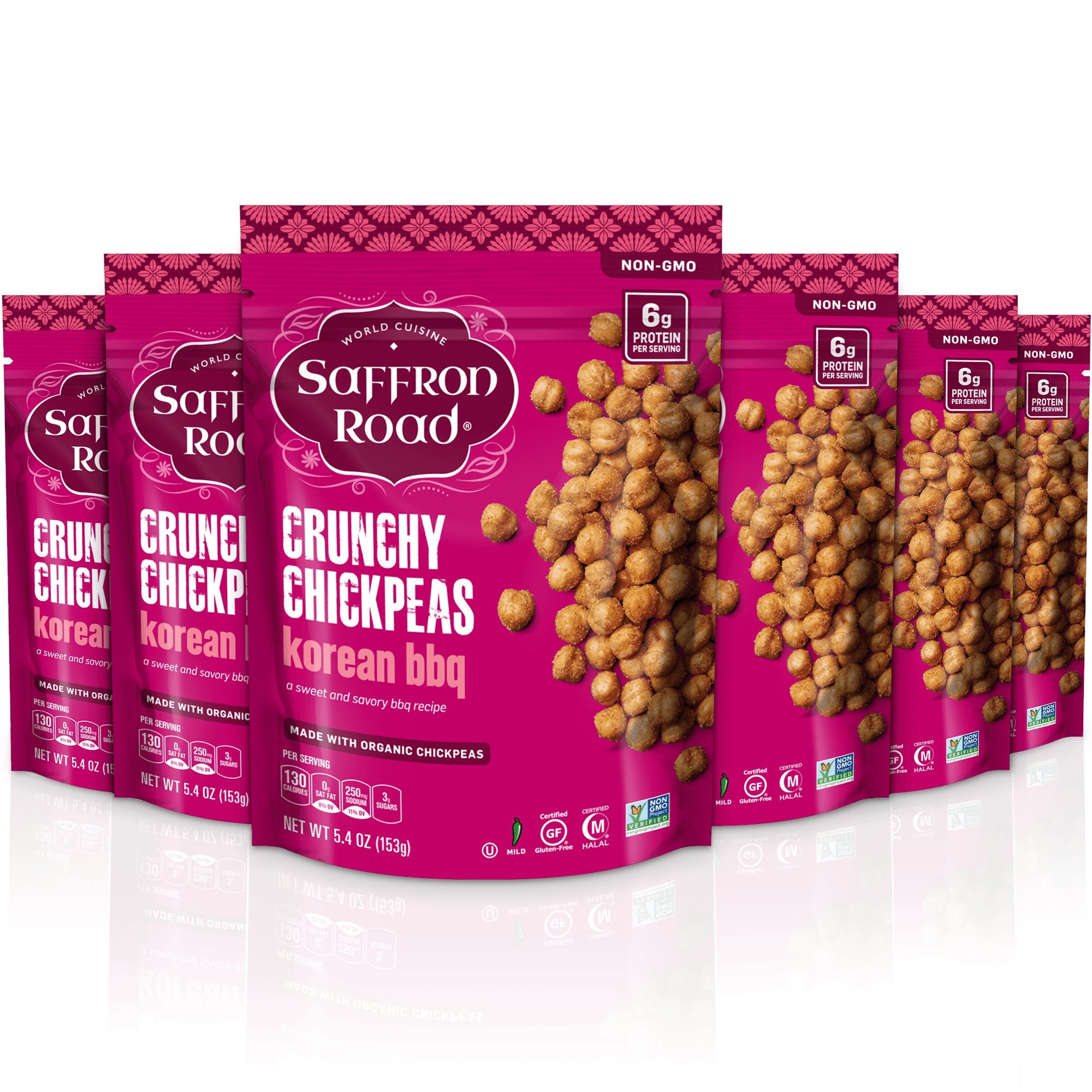 Korean BBQ Crunchy Chickpeas Crunchy Chickpea saffron-road-b2c 6 Pack (5.4 oz) 