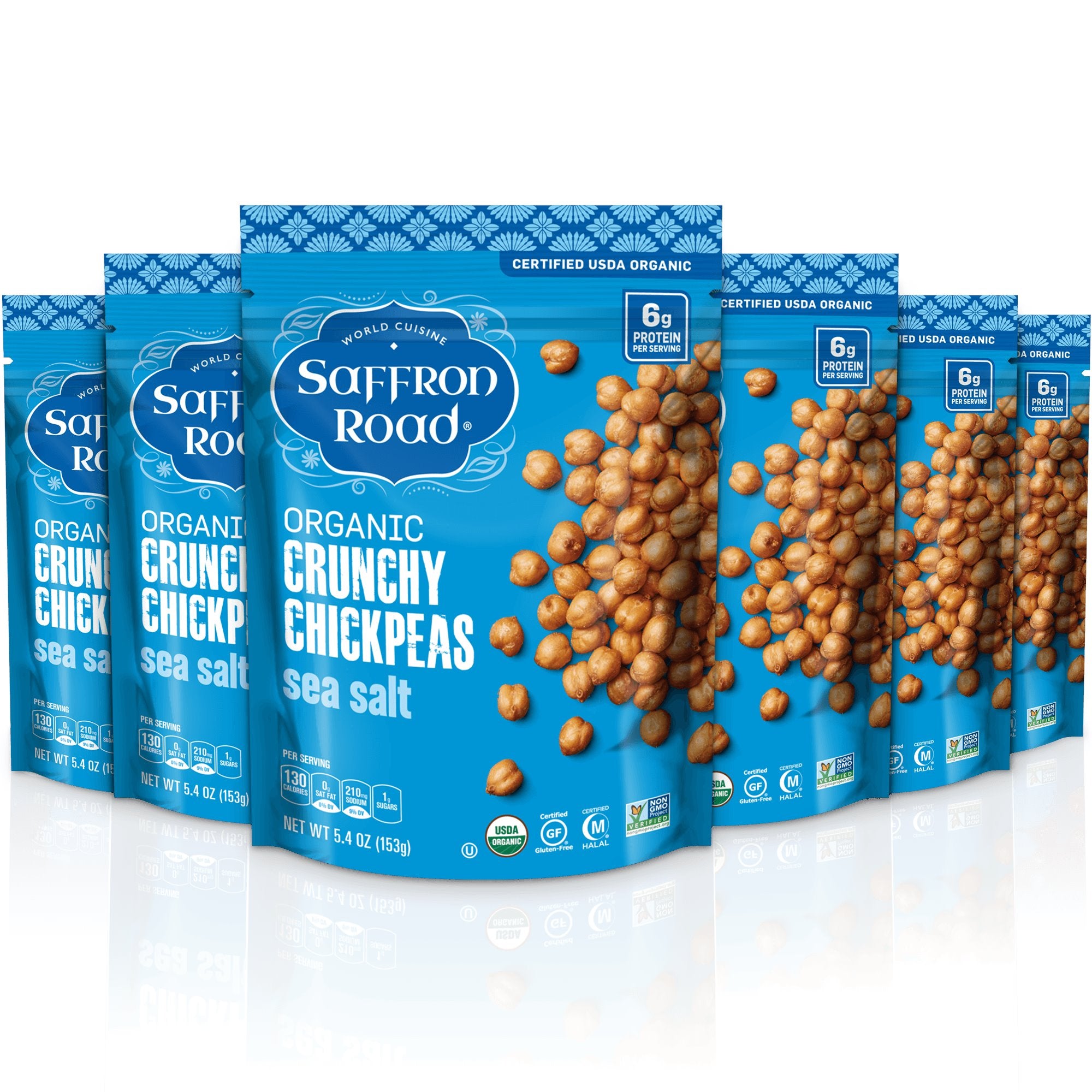 Sea Salt Crunchy Chickpeas Crunchy Chickpea saffron-road-b2c 6 Pack (5.4 oz) 