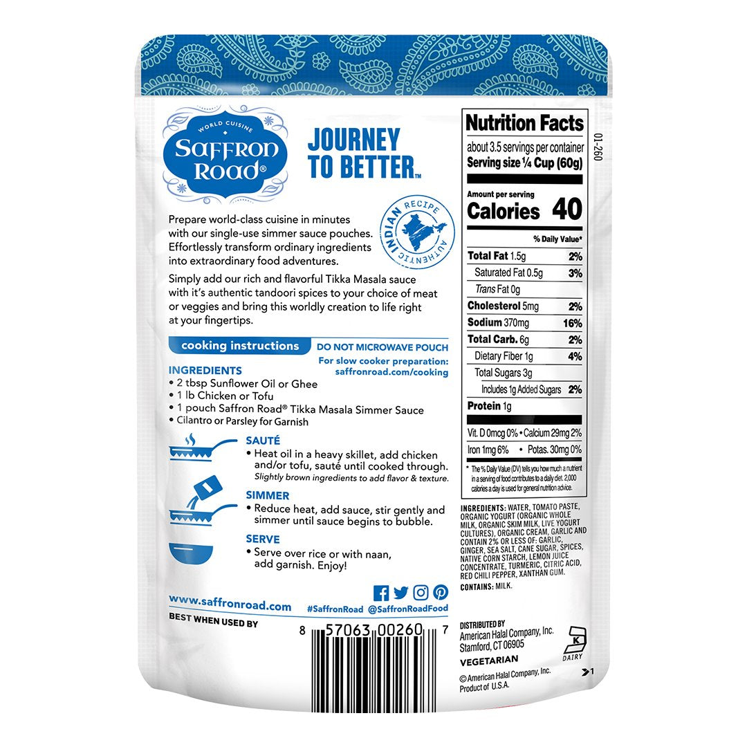 Tikka Masala Simmer Sauce Simmer Sauce saffron-road-b2c