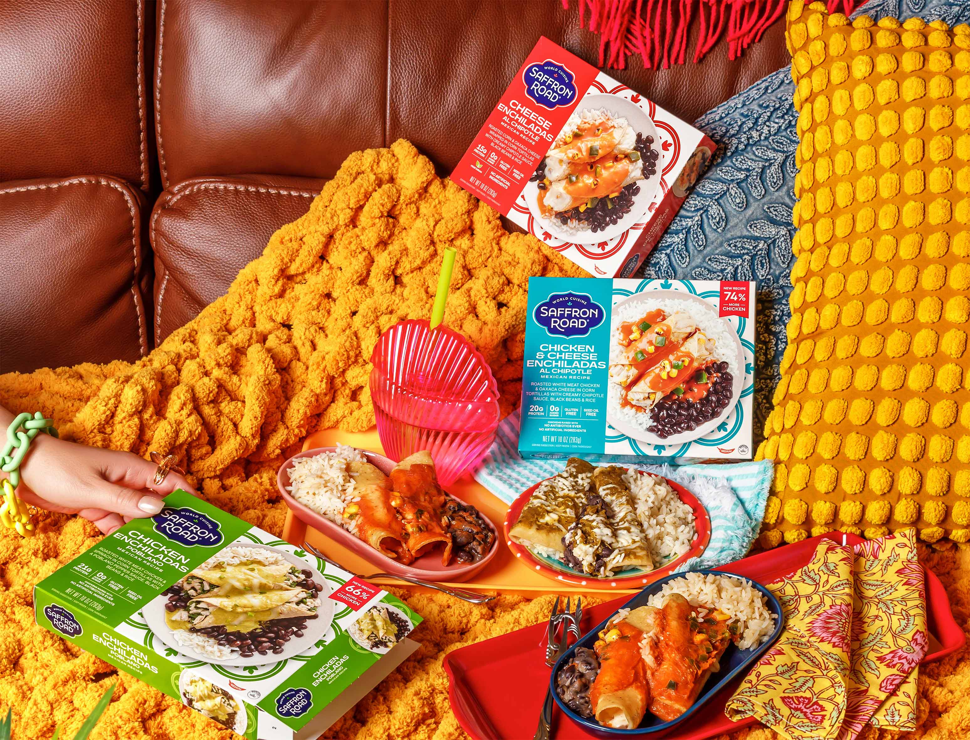 Chicken Enchiladas Poblano Frozen Dinners saffron-road-b2c