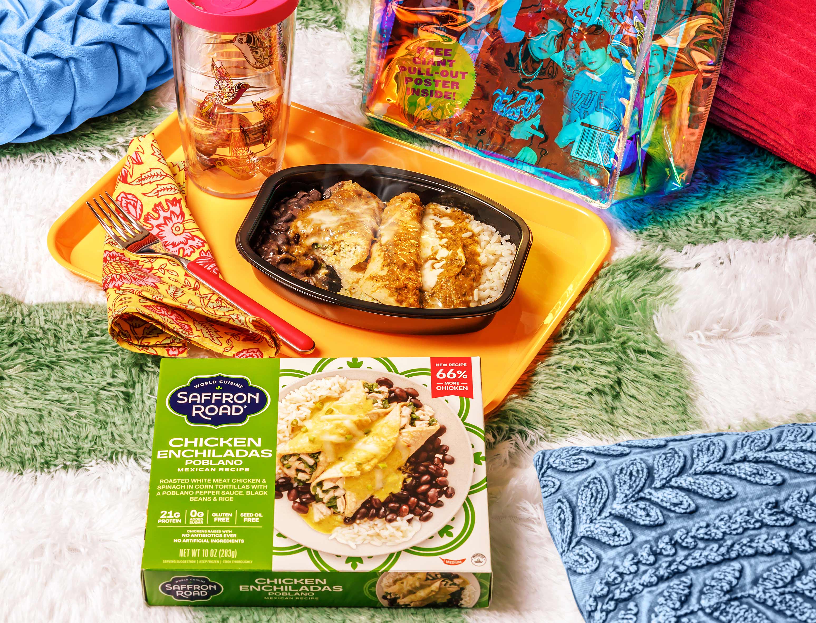 Chicken Enchiladas Poblano Frozen Dinners saffron-road-b2c