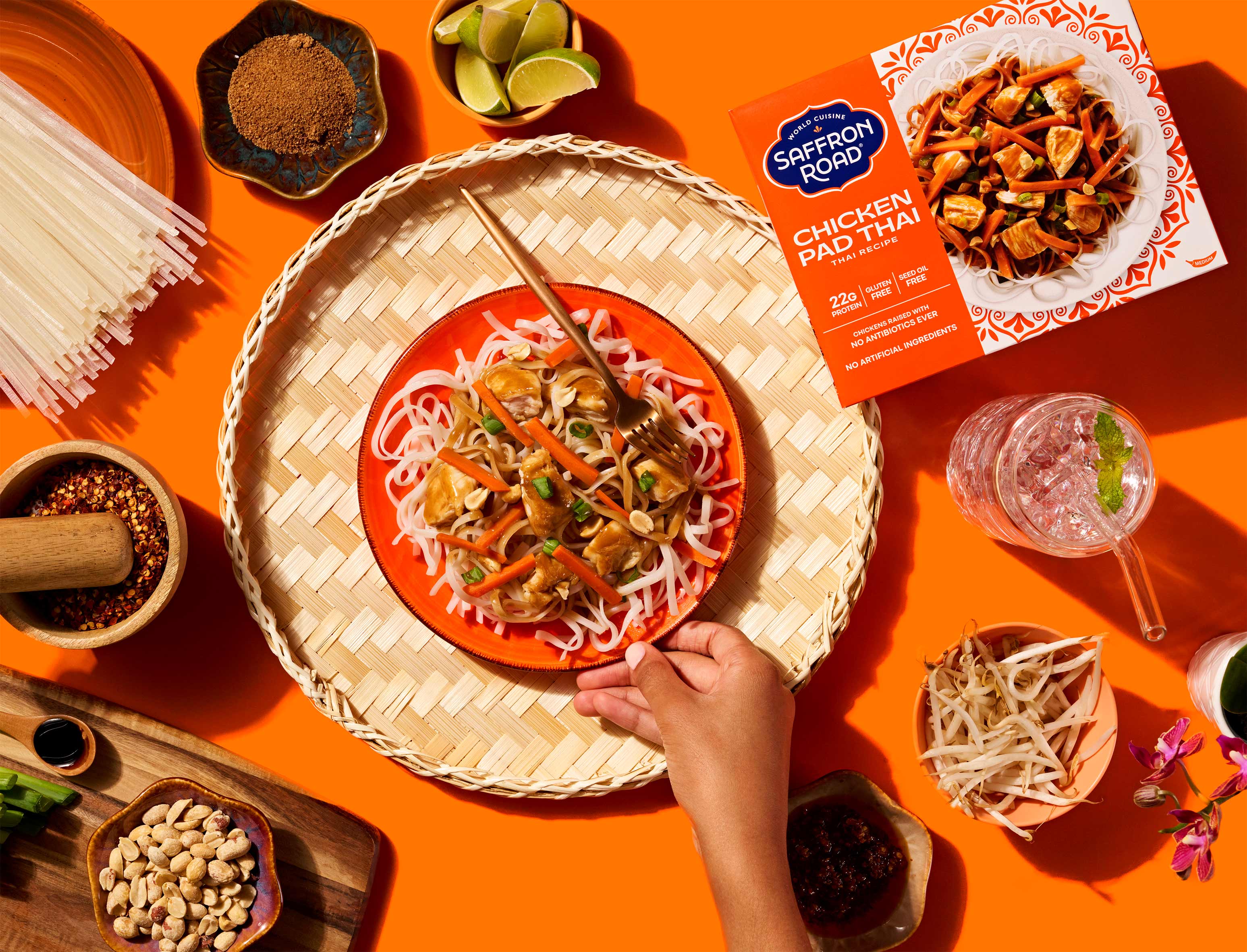Chicken Pad Thai Frozen Dinners saffron-road-b2c