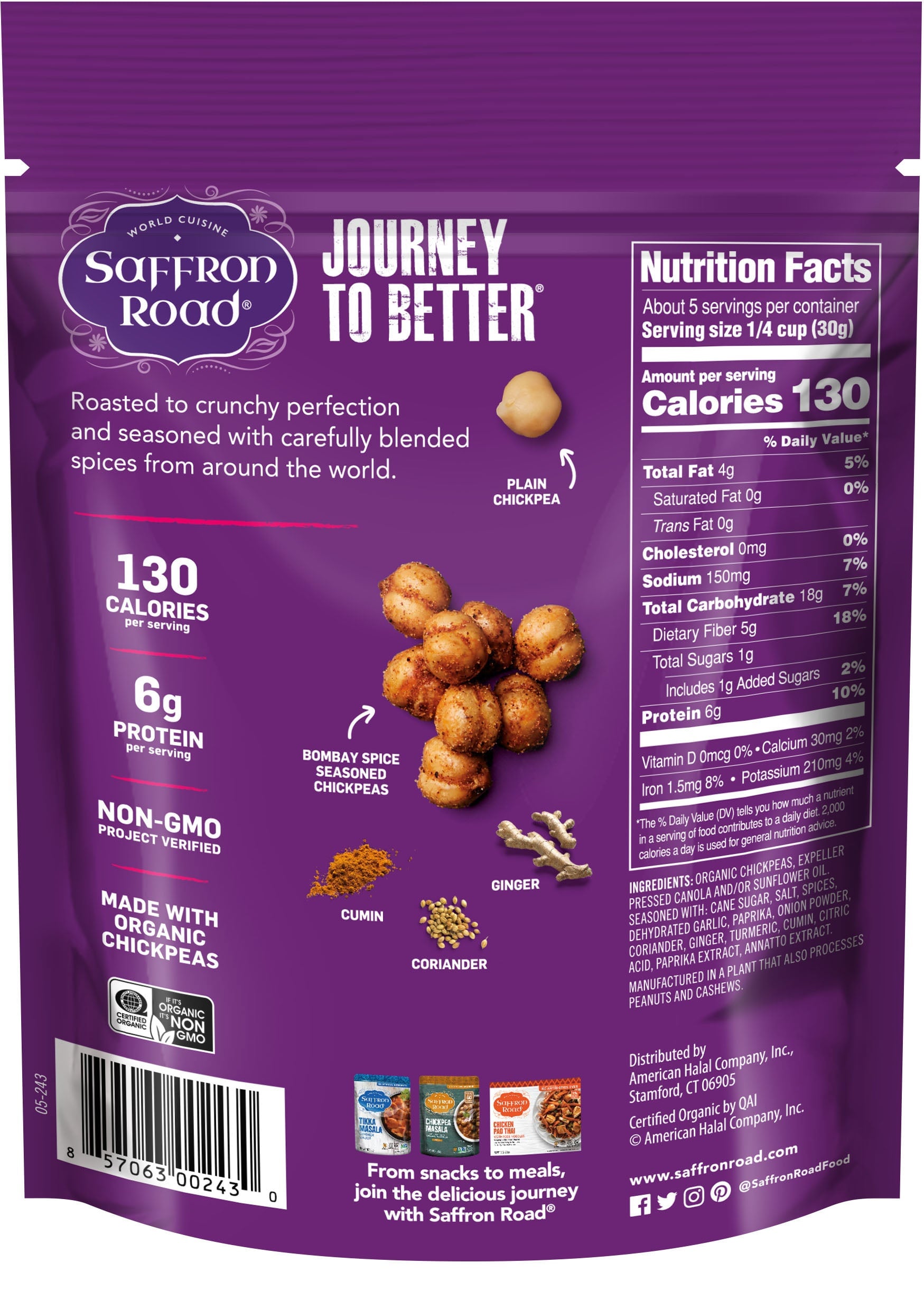 Bombay Spice Crunchy Chickpeas Crunchy Chickpea saffron-road-b2c