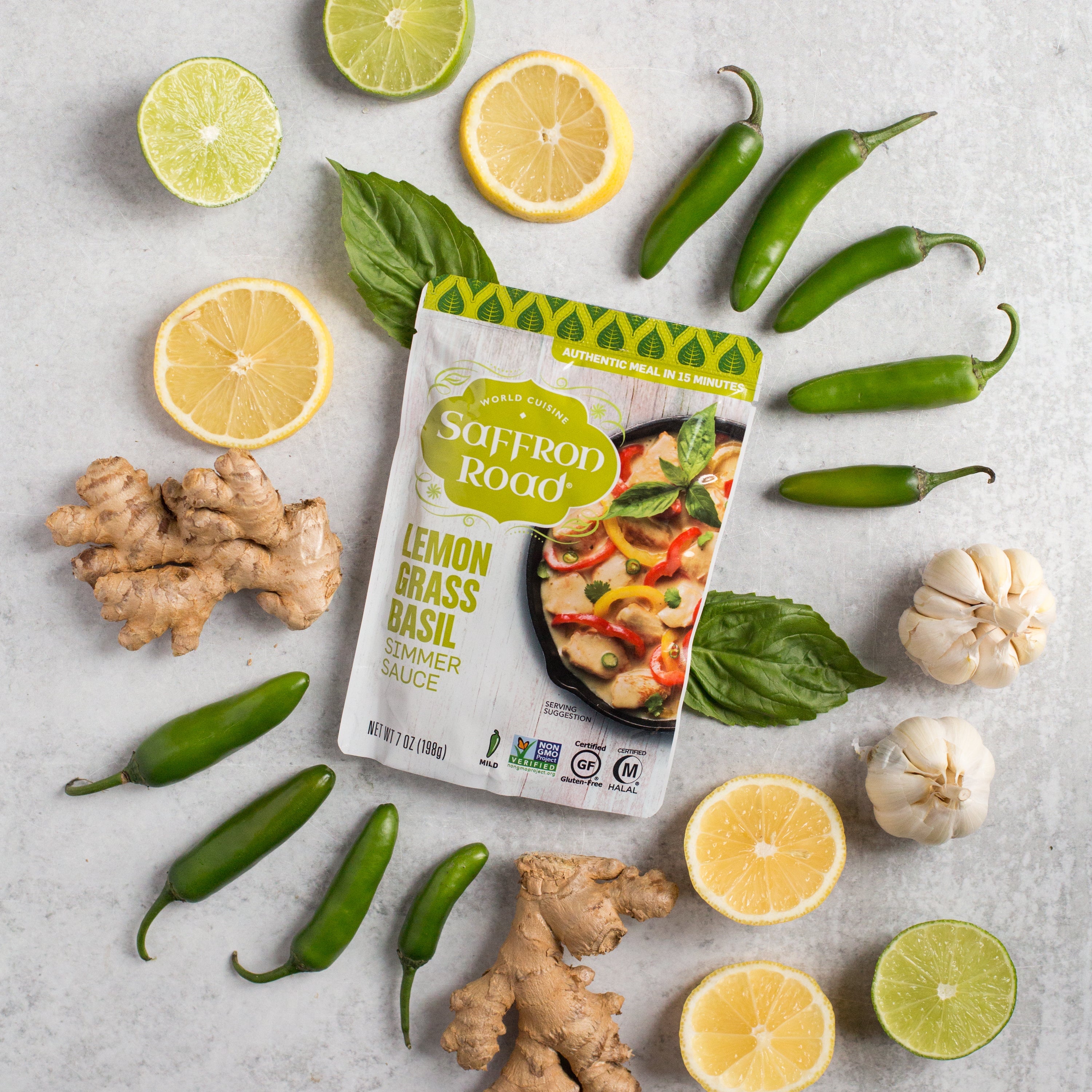 Lemongrass Basil Simmer Sauce Simmer Sauce saffron-road-b2c