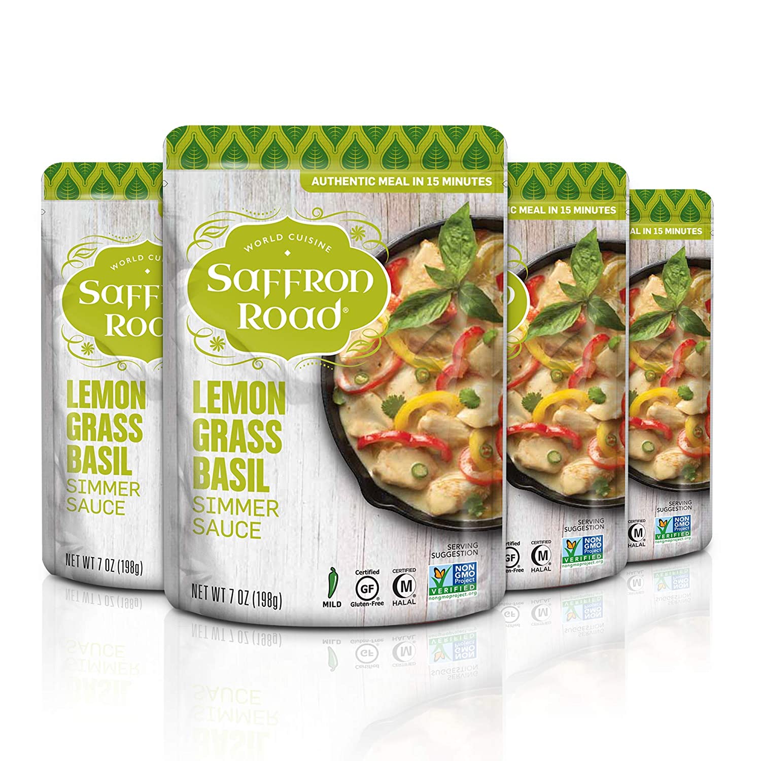 Lemongrass Basil Simmer Sauce 4 Pack Simmer Sauce saffron-road-b2c 4 Pack (7oz)