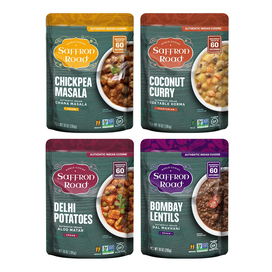 Variety Meal Pouch 4 Pack Ready To Eat Meals saffron-road-b2c 