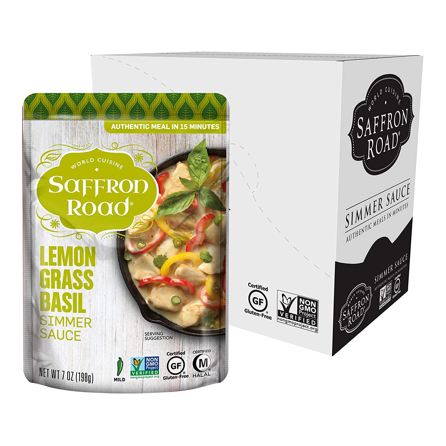Lemongrass Basil Simmer Sauce Simmer Sauce saffron-road-b2c 8 Pack (7oz)
