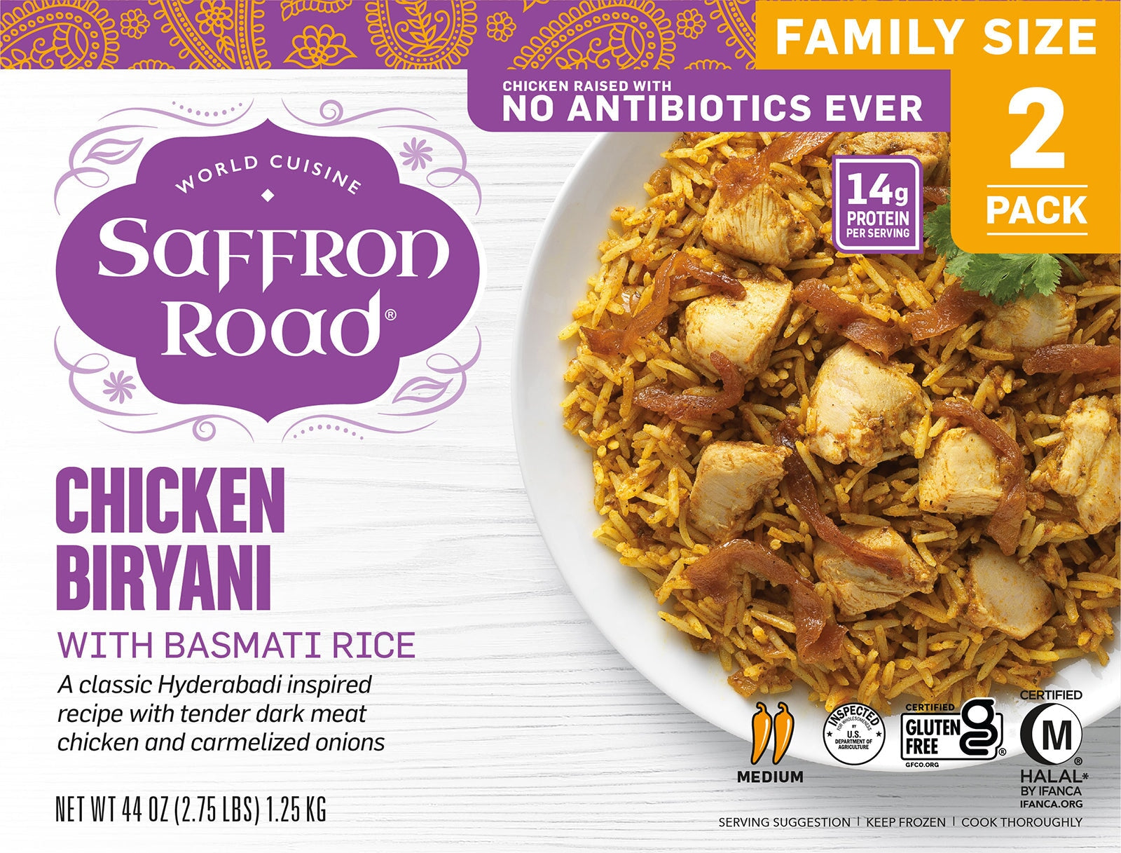 BJ's Chicken Biryani Frozen Meal 2 Pack Frozen Dinners saffron-road-b2c