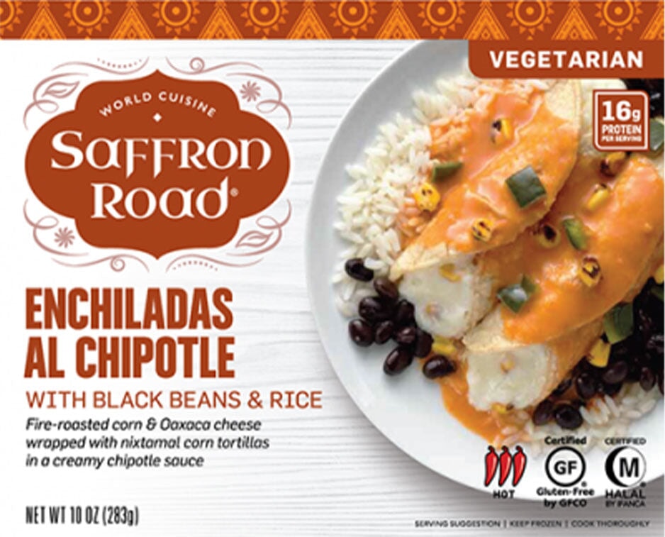 Enchiladas Al Chipotle Frozen Meal Frozen Dinners saffron-road-b2c 