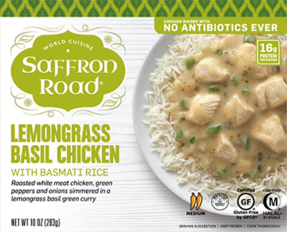 Lemongrass Basil Chicken Frozen Meal Frozen Dinners saffron-road-b2c 