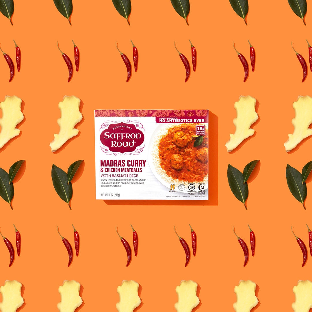 Madras Curry & Chicken Meatballs Frozen Meal Frozen Dinners saffron-road-b2c 