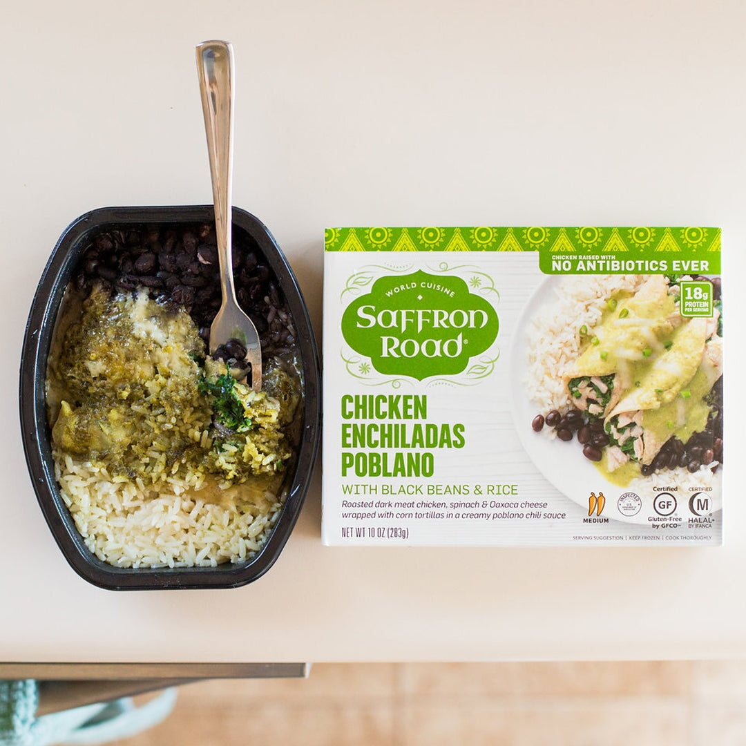 Chicken Enchiladas Poblano Frozen Meal Frozen Dinners saffron-road-b2c