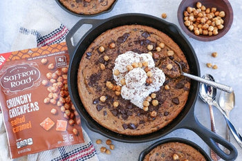 Almond Butter Chocolate Chip Chickpea Skillet Cookie (Gluten-Free)