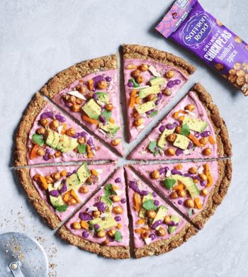Pink Crunchy Chickpea Pizza