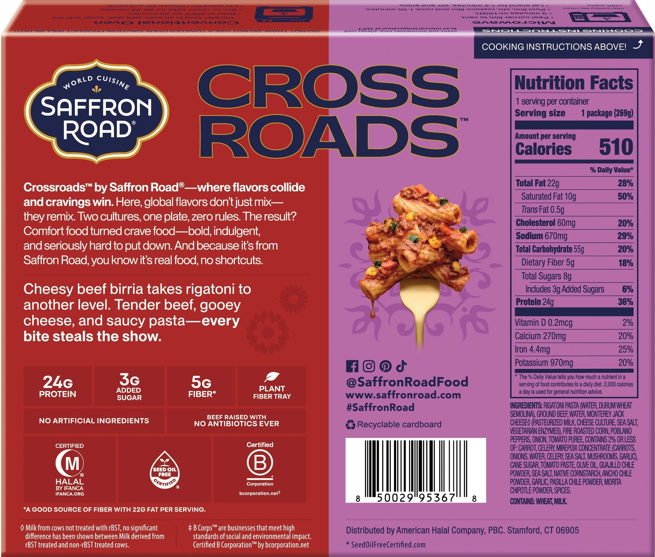 Beef Birria Rigatoni Saffron Road 