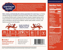 Load image into Gallery viewer, Saffron Road chicken package with nutritional information and branding details.
