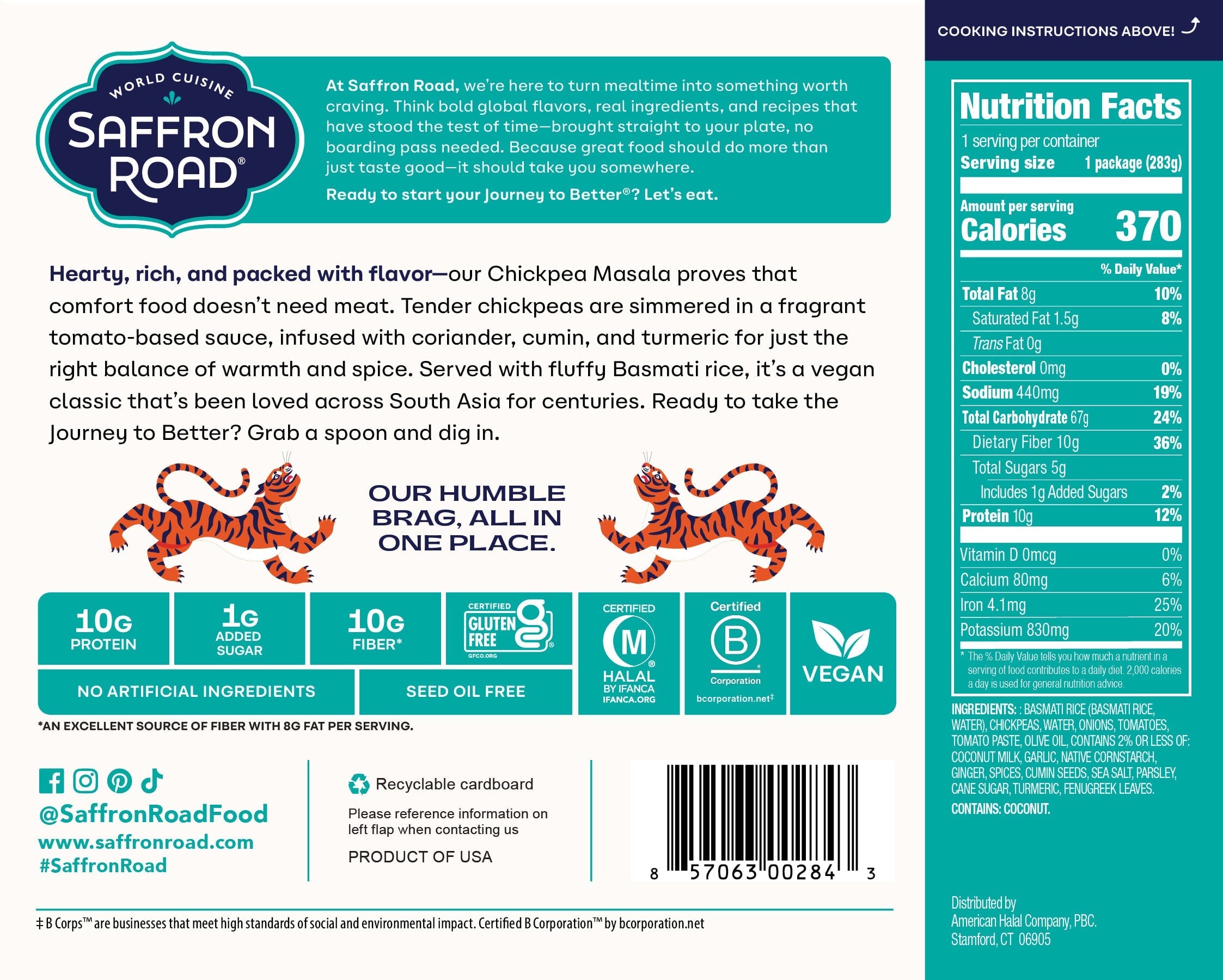 Chickpea Masala Frozen Dinners saffron-road-b2c 