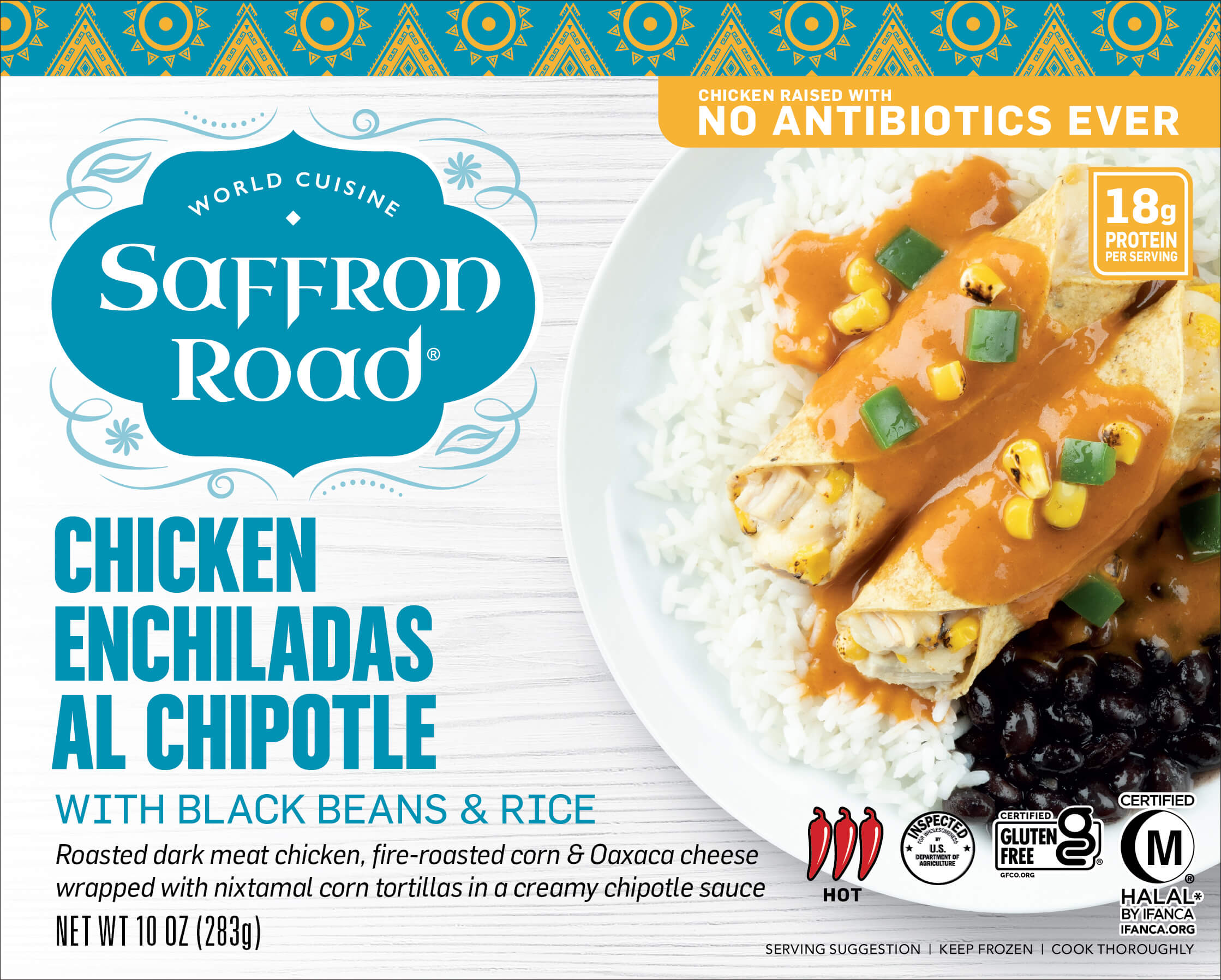 Chicken Enchiladas Al Chipotle Frozen Meal Frozen Dinners saffron-road-b2c 