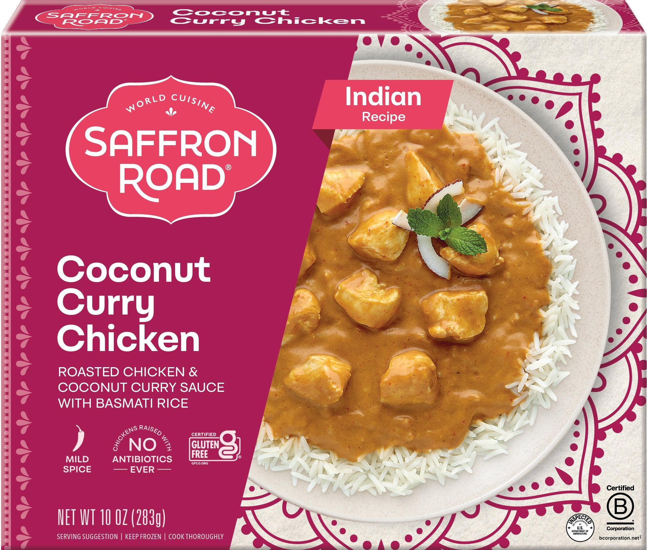 Coconut Curry Chicken Frozen Meal Frozen Dinners saffron-road-b2c 10 oz 