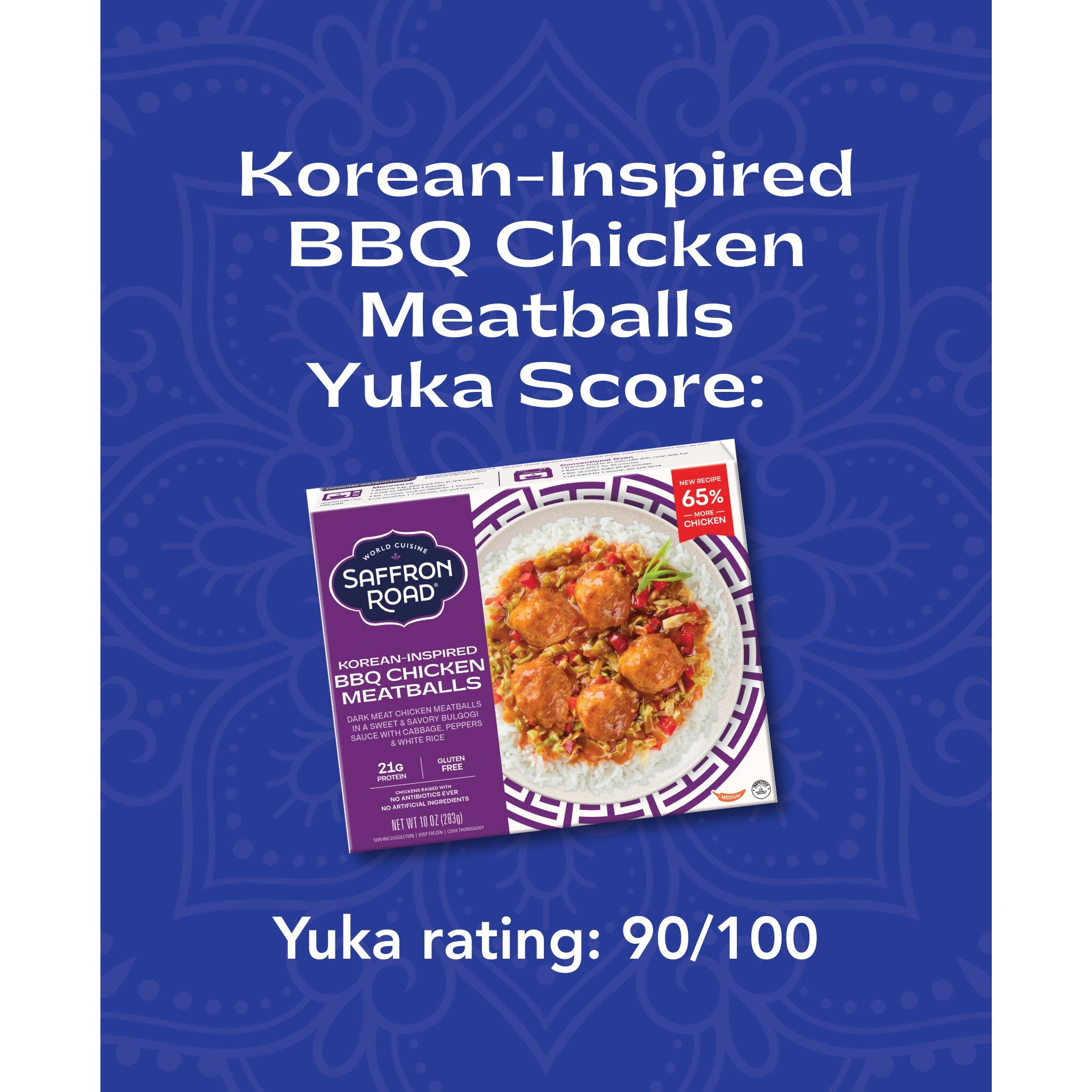 Korean-Inspired BBQ Chicken Meatballs Frozen Dinners saffron-road-b2c 