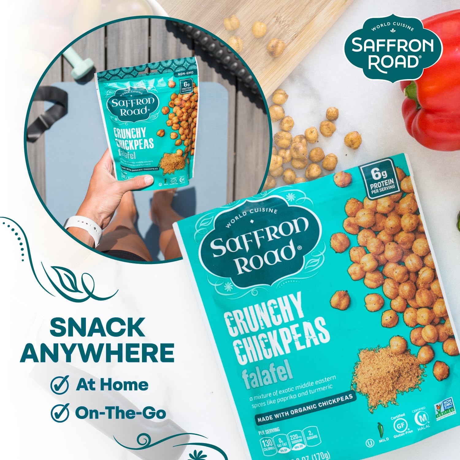 Crunchy Chickpeas 6 Pack Crunchy Chickpea Saffron Road 