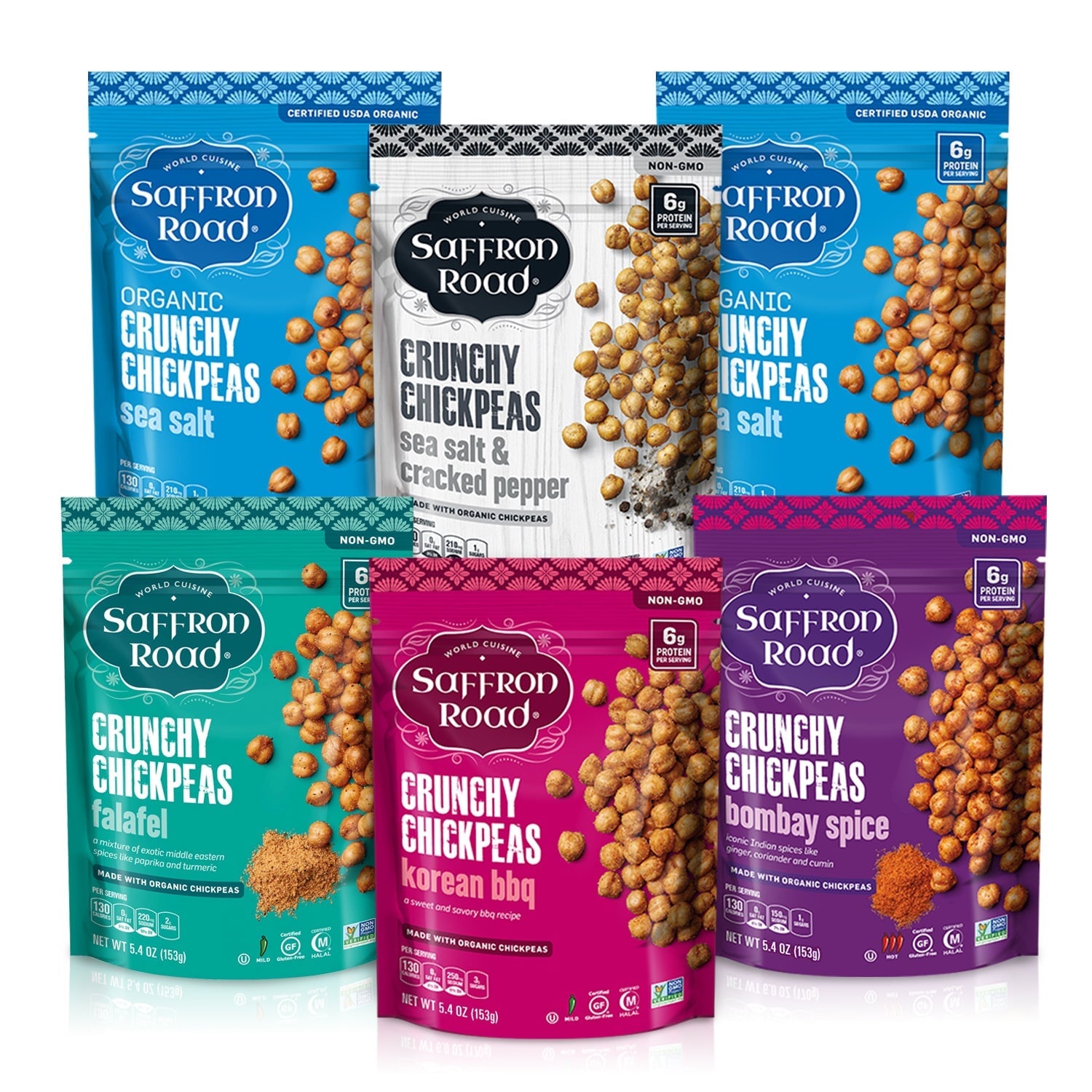 Crunchy Chickpeas 6 Pack Crunchy Chickpea Saffron Road 