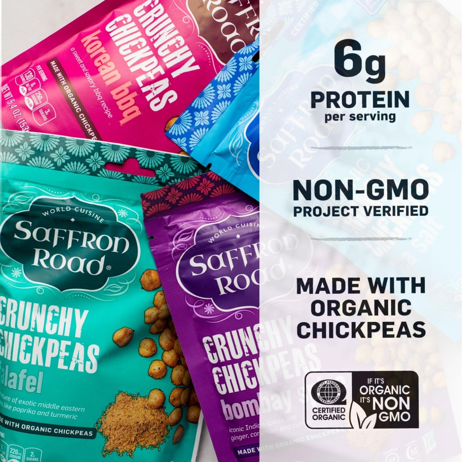 Crunchy Chickpeas 6 Pack Crunchy Chickpea Saffron Road 