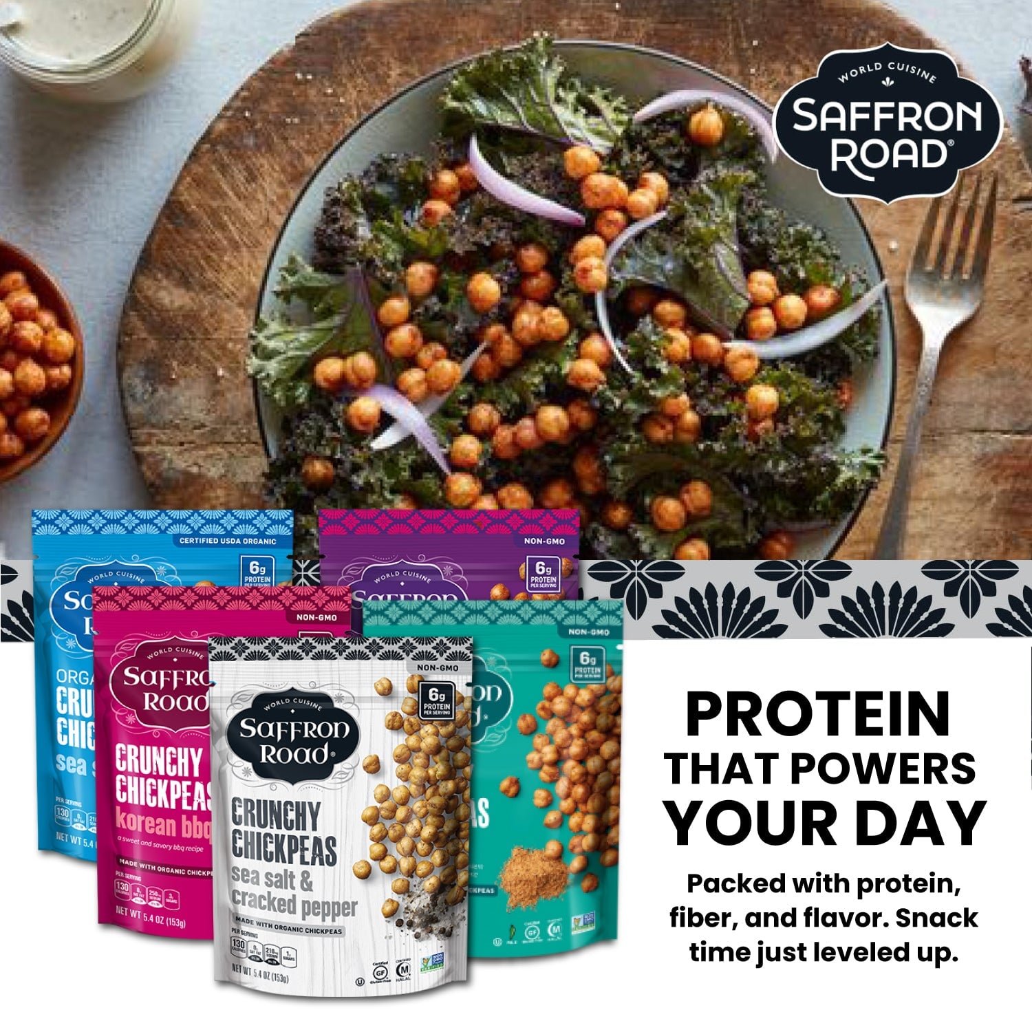 Crunchy Chickpeas 6 Pack Crunchy Chickpea Saffron Road 