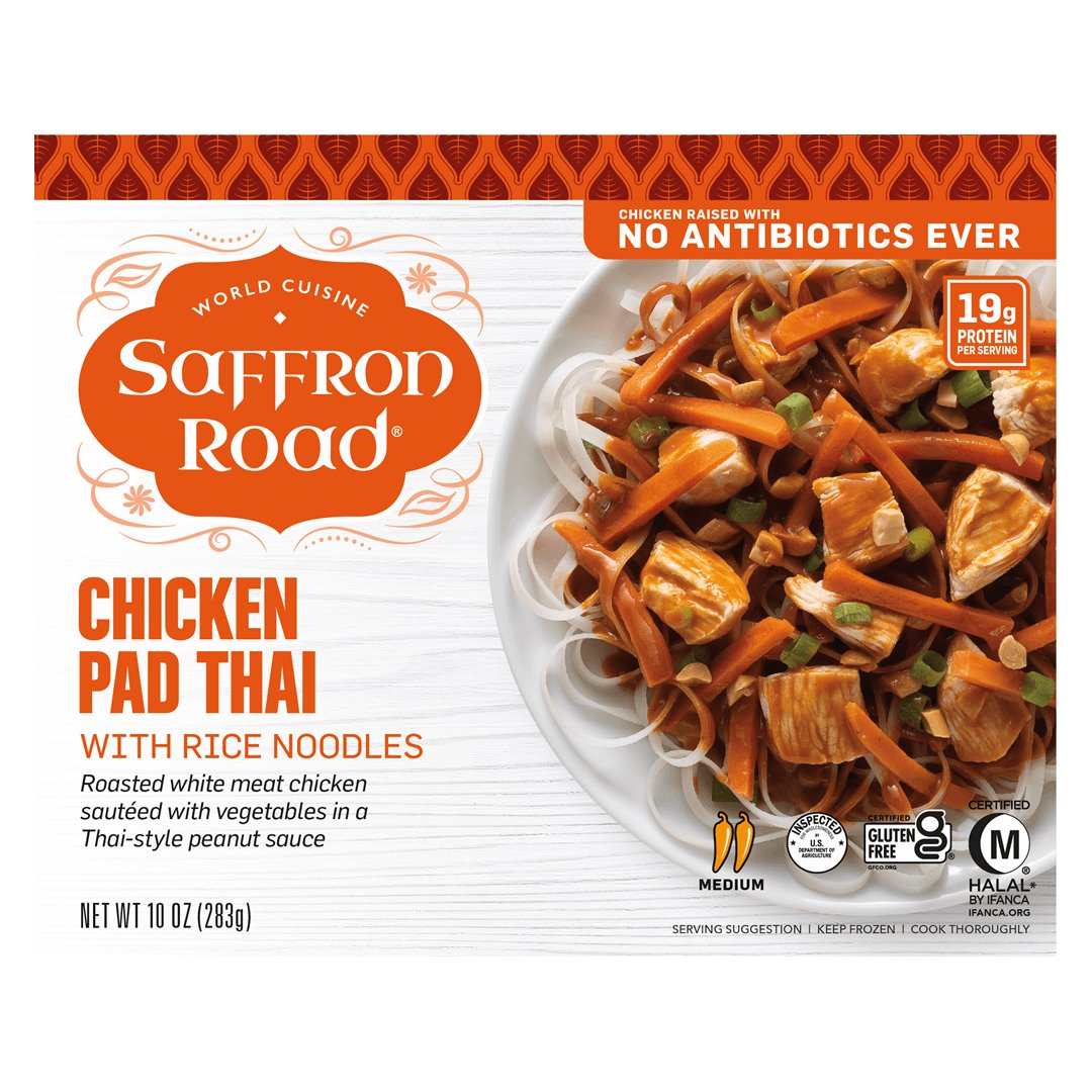 Chicken Pad Thai Frozen Meal Frozen Dinners saffron-road-b2c 