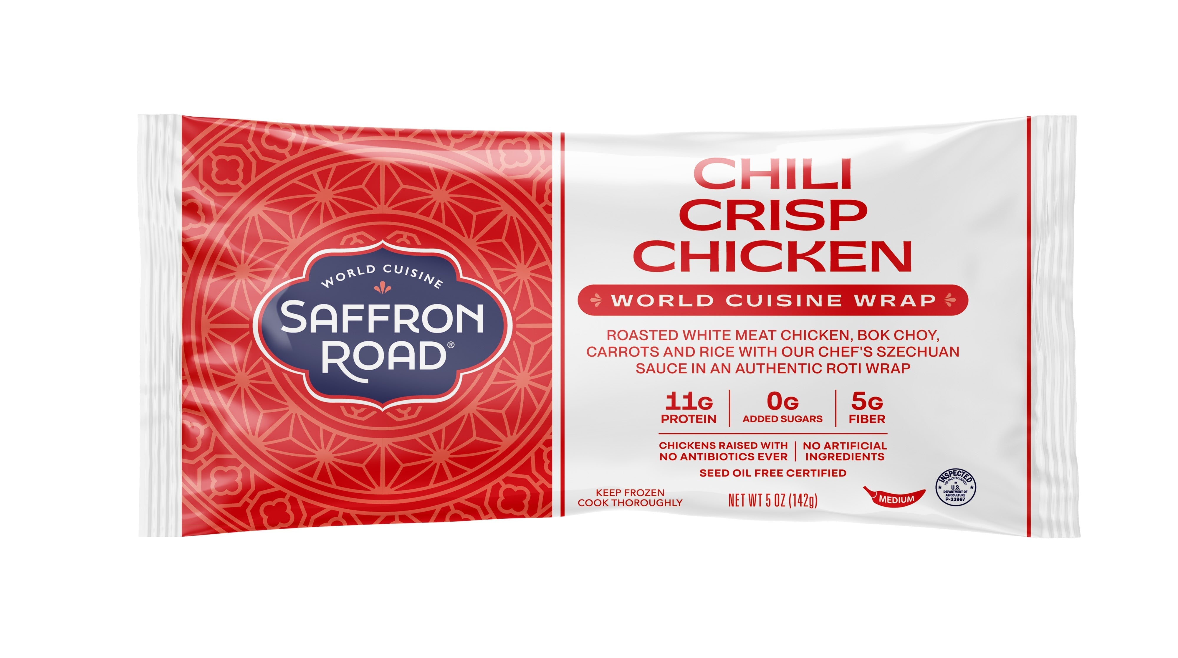 Chili Crisp Chicken Frozen World Cuisine Wrap Saffron Road 