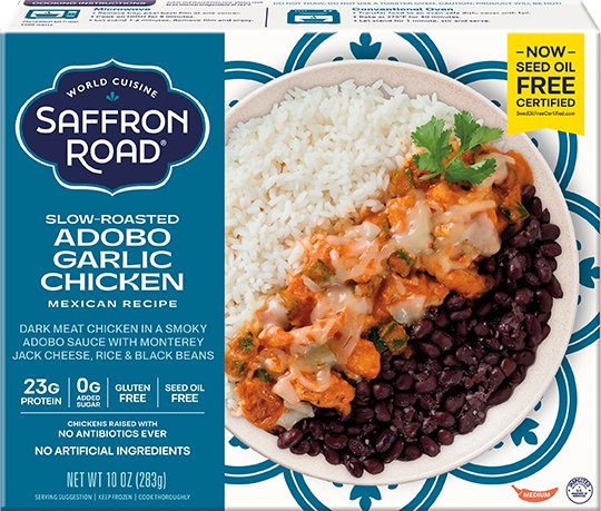 Slow-Roasted Adobo Garlic Chicken Frozen Dinners saffron-road-b2c 