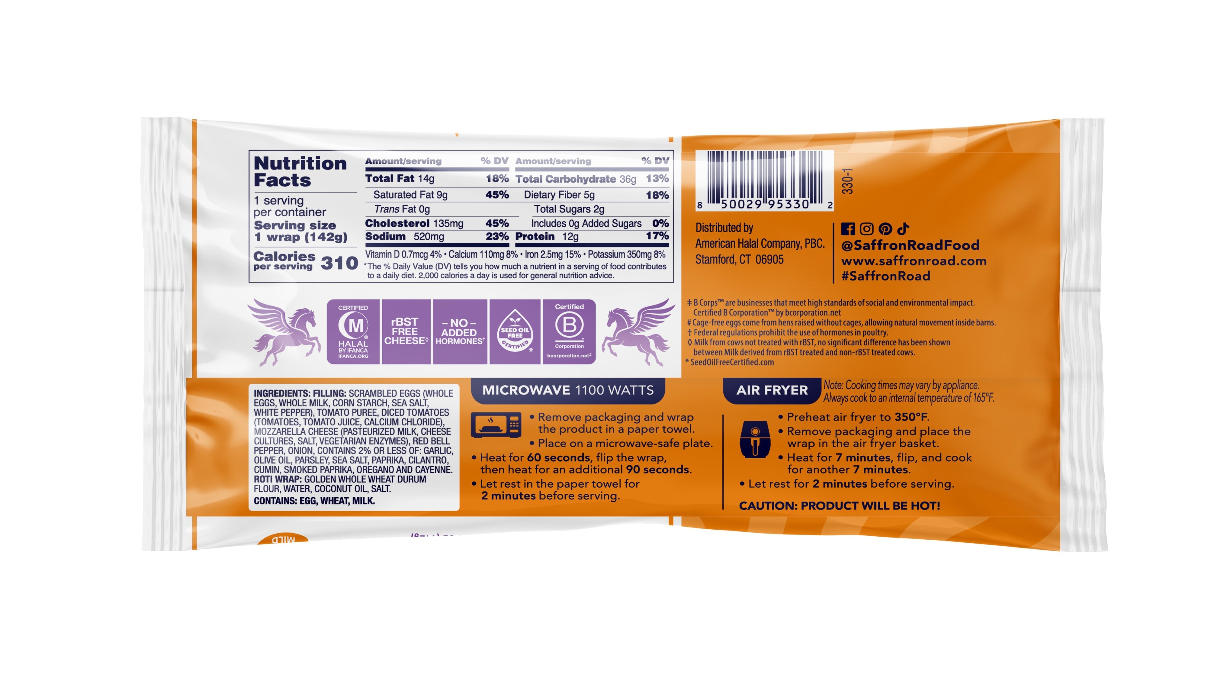 Shakshuka Egg Scramble Frozen Breakfast Wrap Saffron Road 