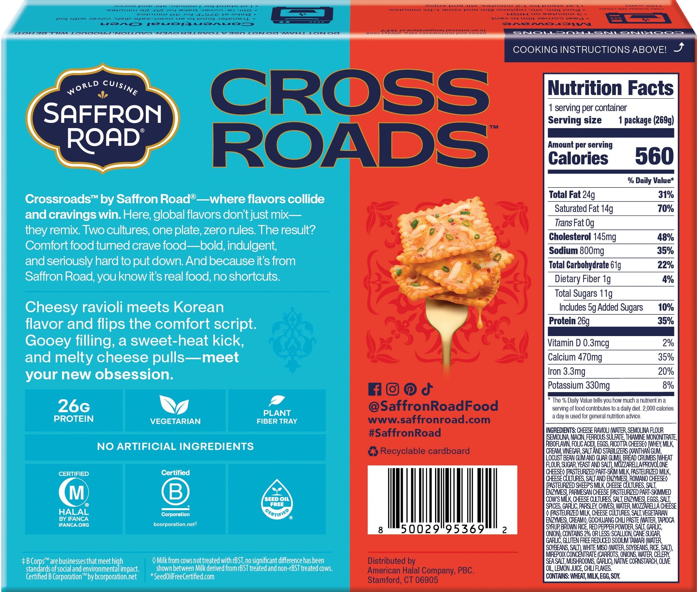 Cheesy Korean-Inspired Ravioli Frozen Dinners saffron-road-b2c 