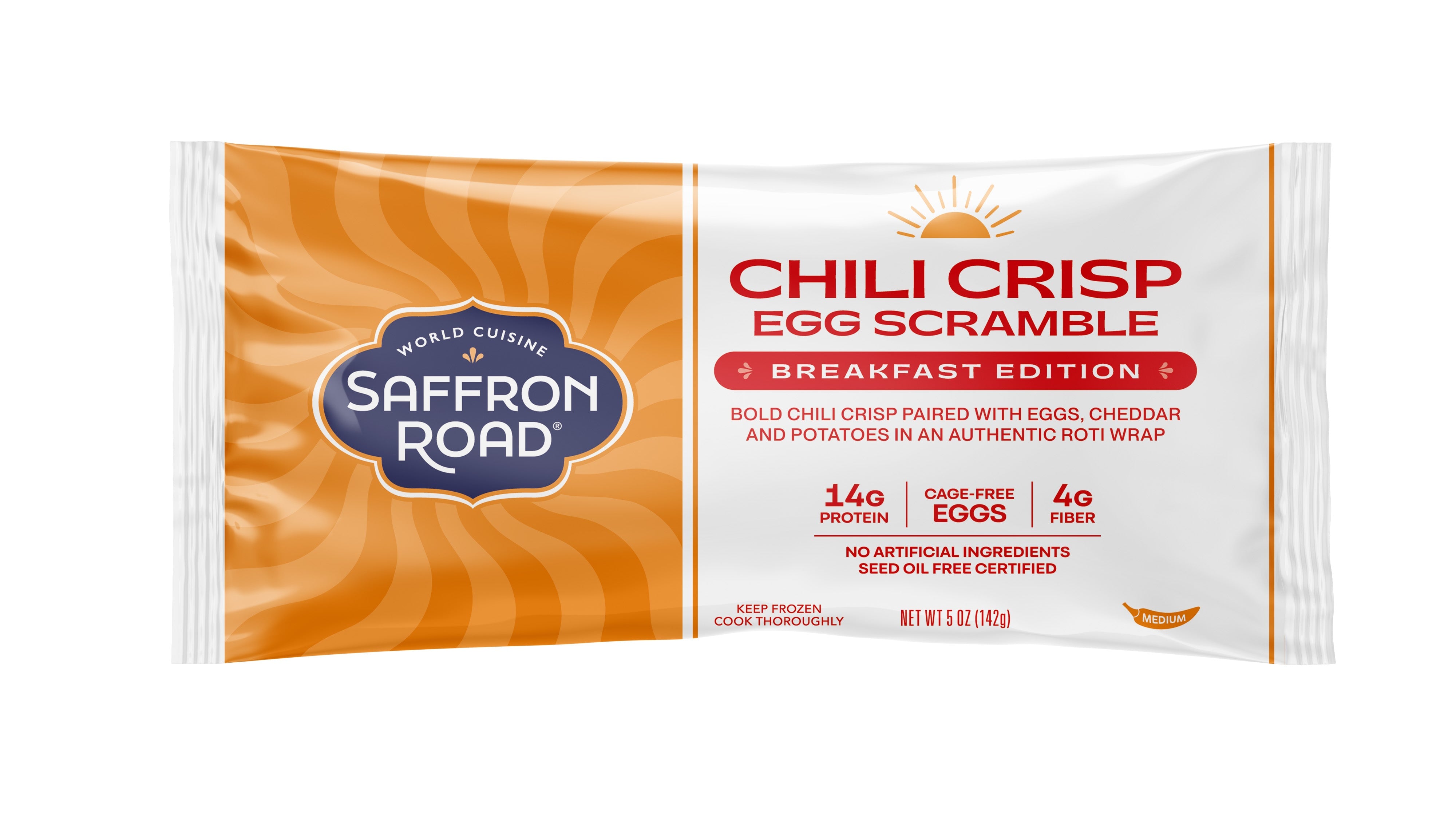 Frozen Breakfast Raps Chili Crisp Egg Scramble Frozen Breakfast Wrap – Saffron Road