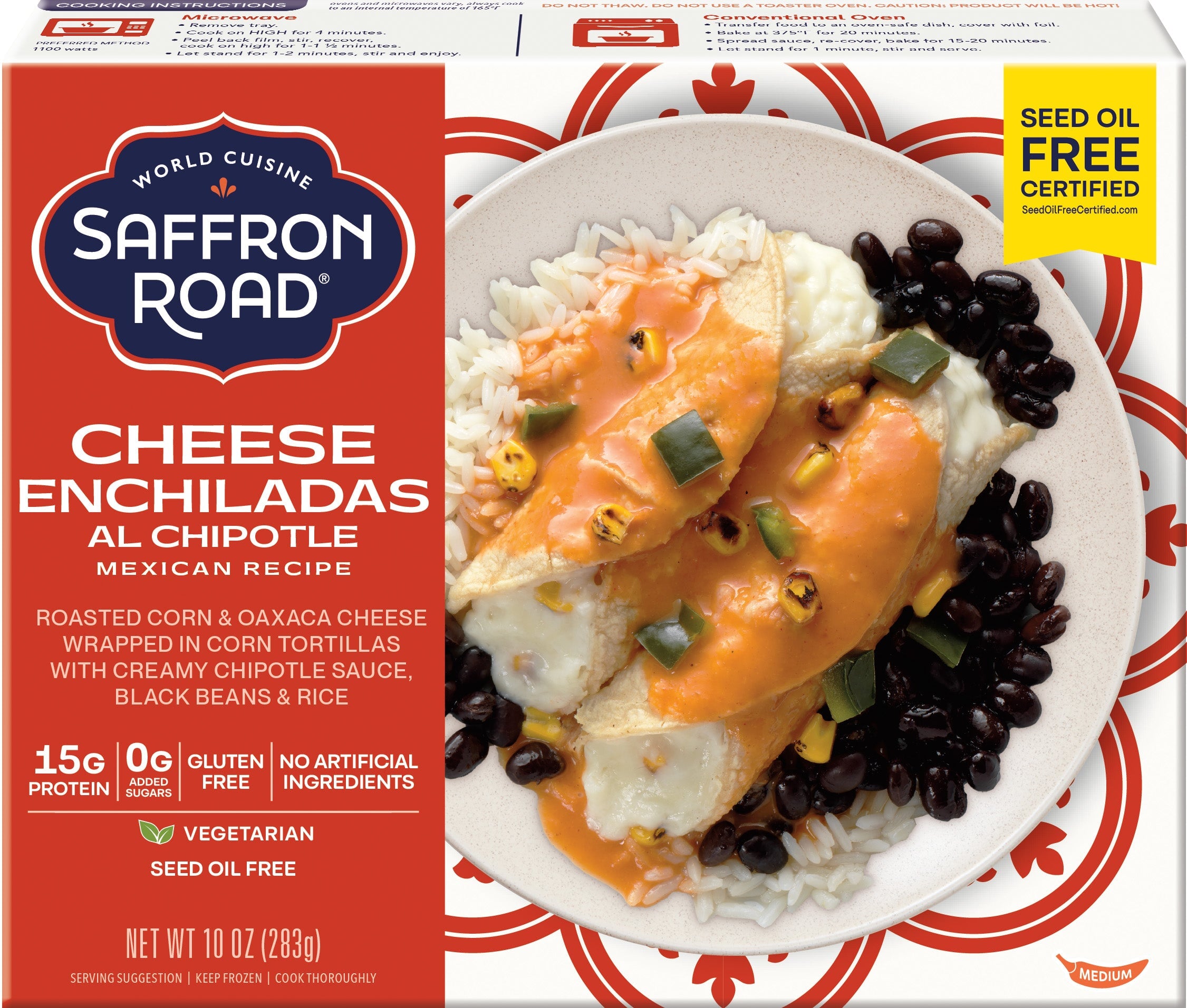 Cheese Enchiladas Al Chipotle Frozen Dinners saffron-road-b2c 