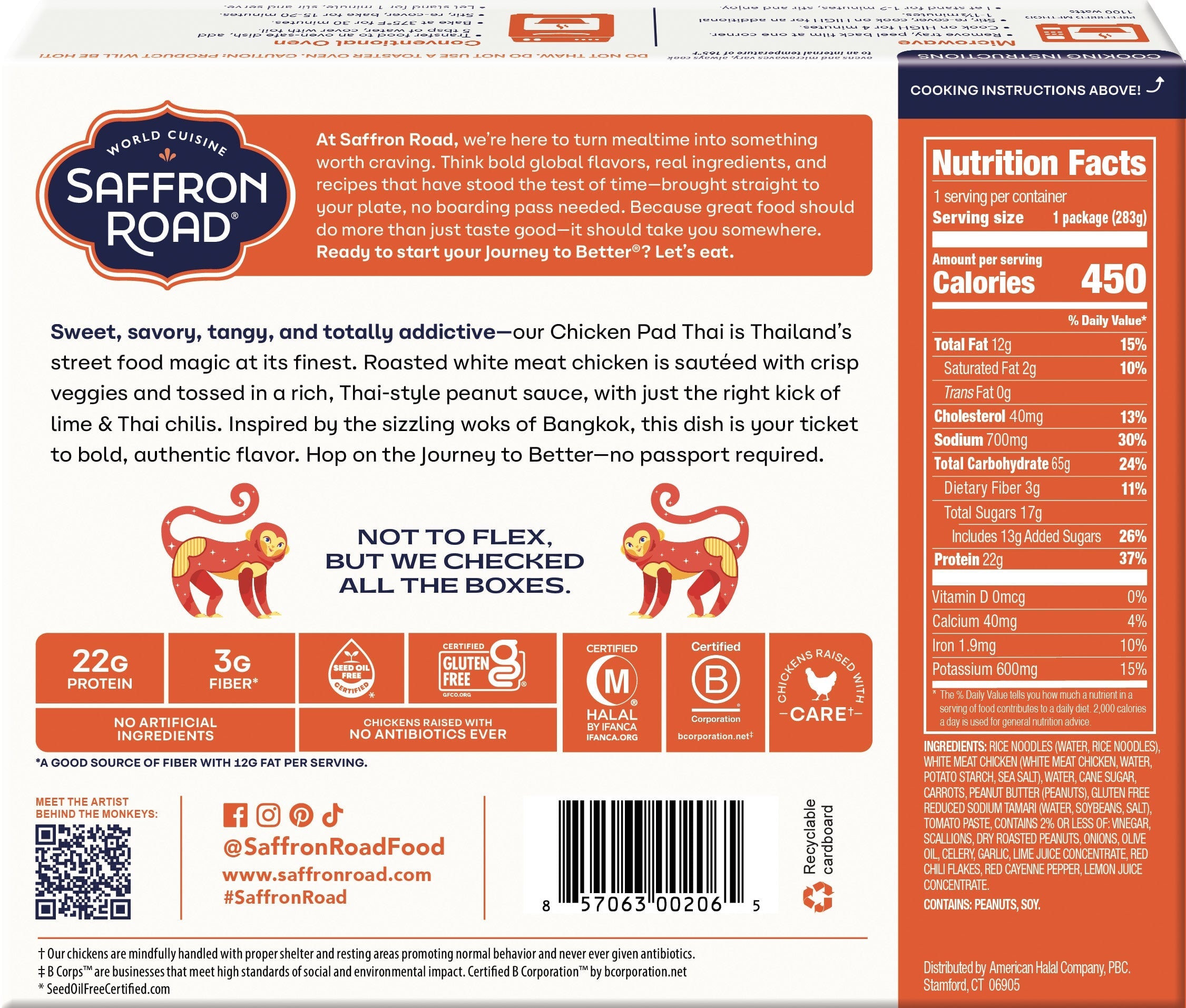 Chicken Pad Thai Frozen Dinners saffron-road-b2c 