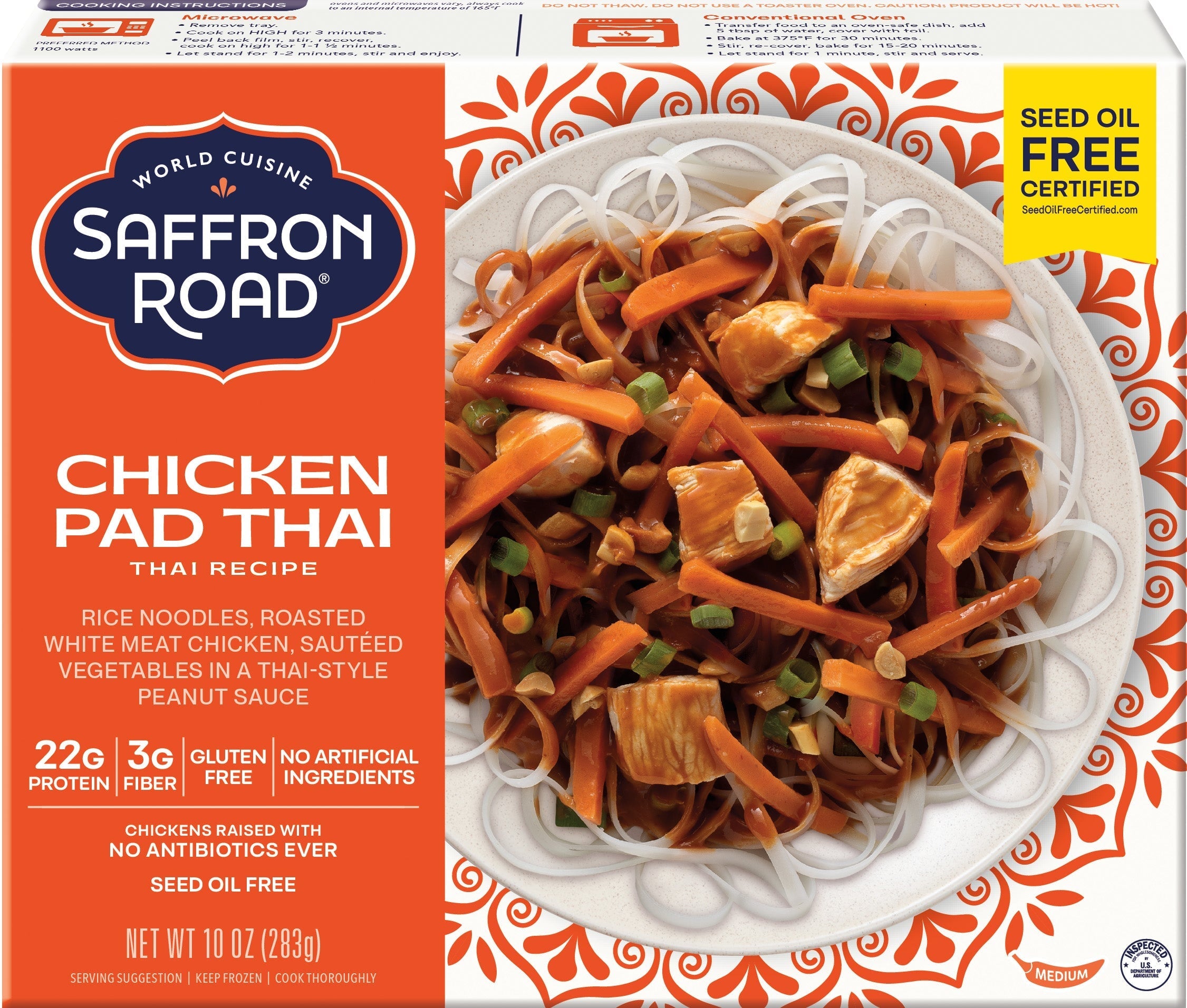 Chicken Pad Thai Frozen Dinners saffron-road-b2c 