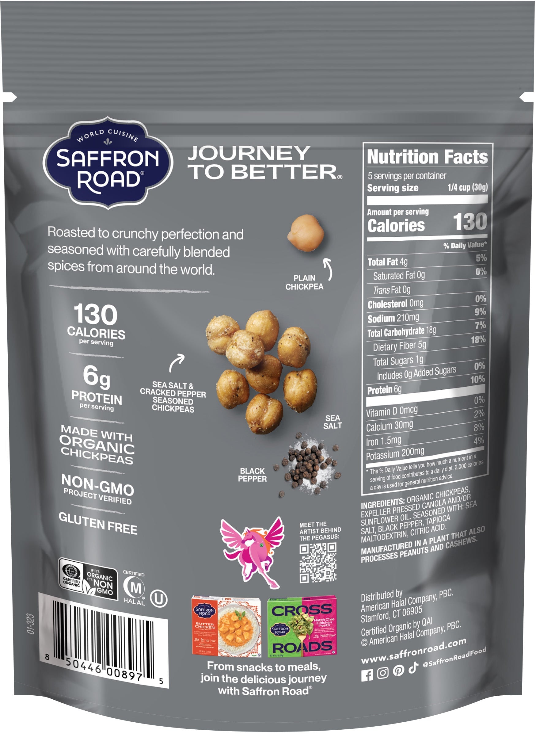 Sea Salt & Cracked Pepper Crunchy Chickpeas Crunchy Chickpea saffron-road-b2c 