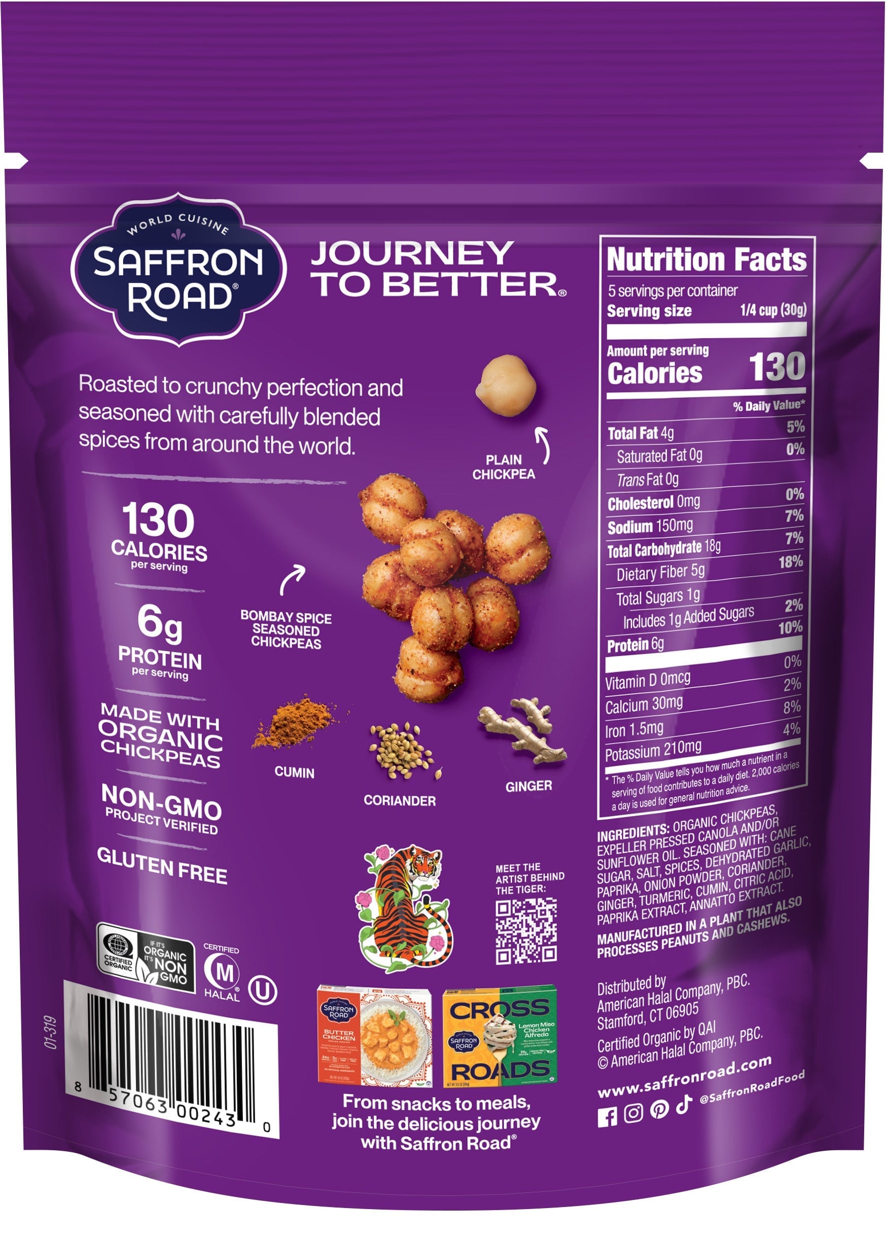 Bombay Spice Crunchy Chickpeas Crunchy Chickpea saffron-road-b2c 