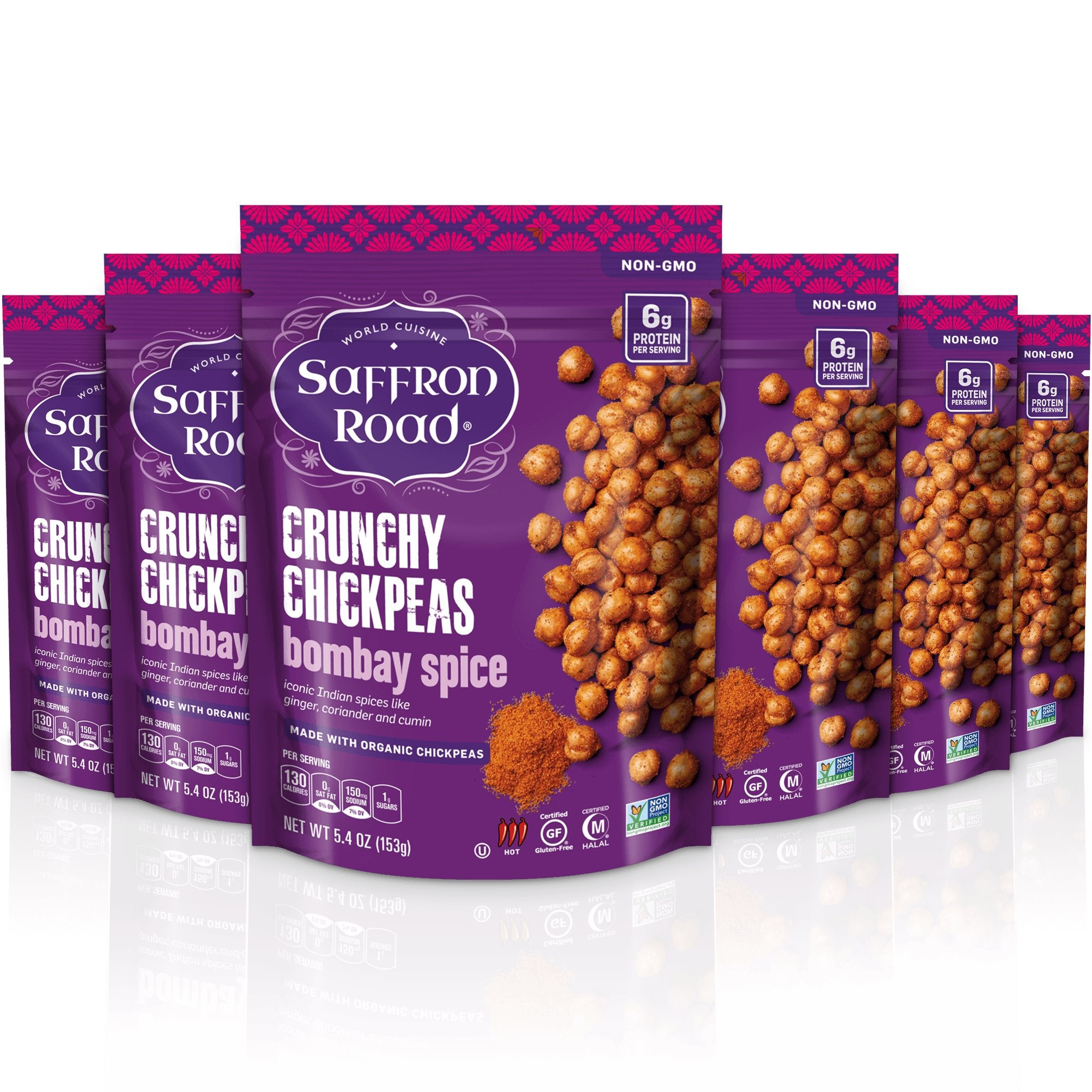 Bombay Spice Crunchy Chickpeas Crunchy Chickpea saffron-road-b2c 6 Pack (5.4 oz) 